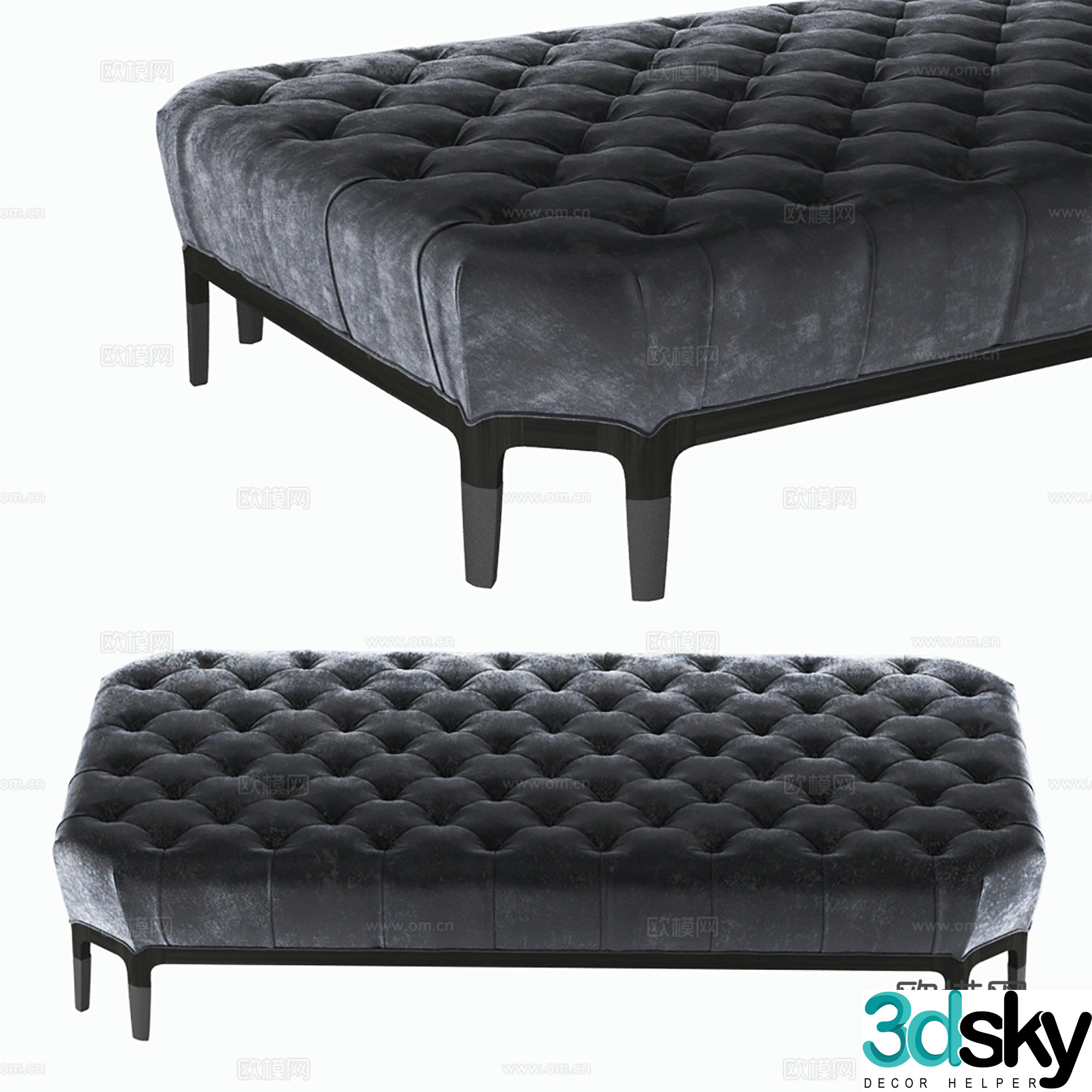 Modern bed stool sofa stool shoe change stool 3d model