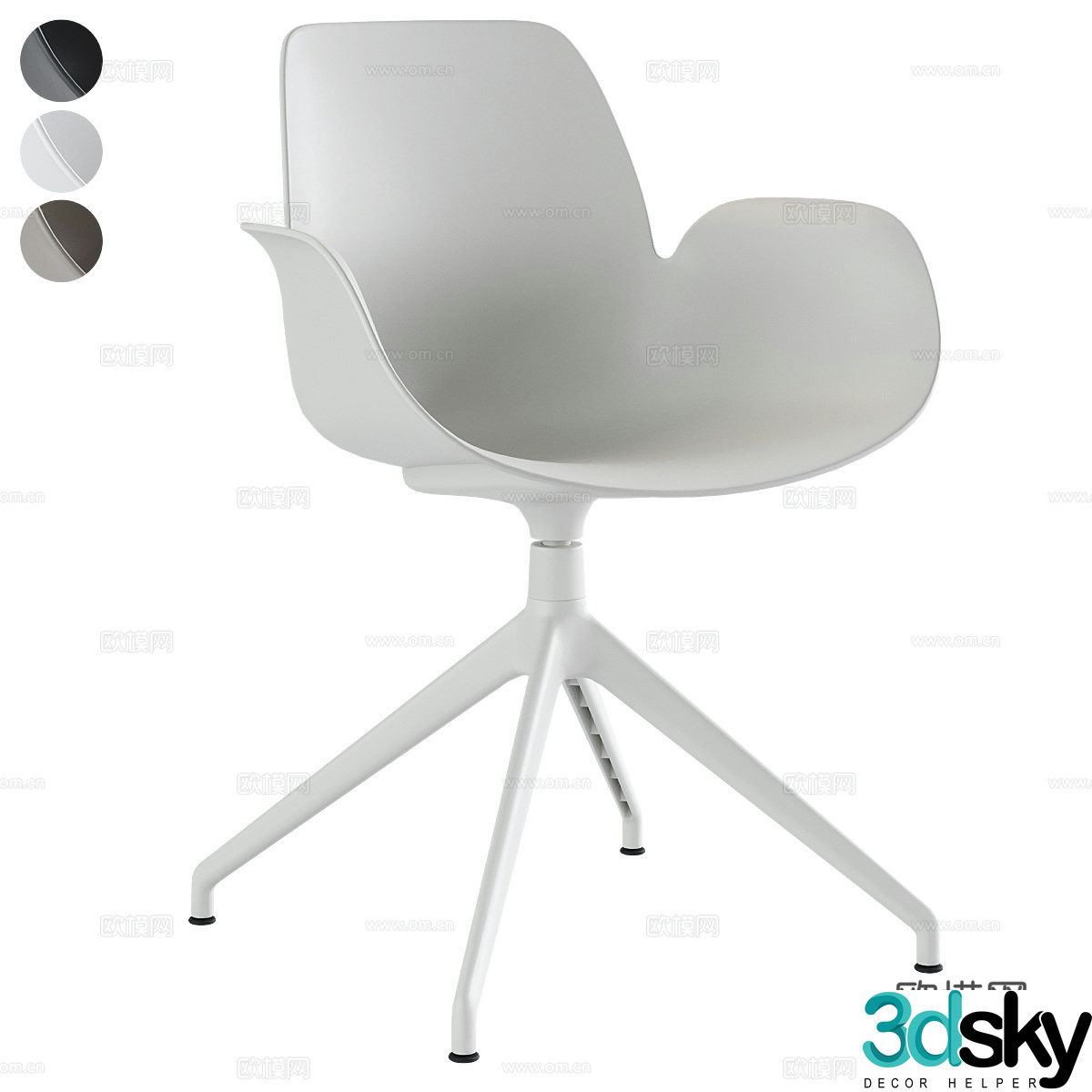 Modern Italian stainless steel office chair 3d model