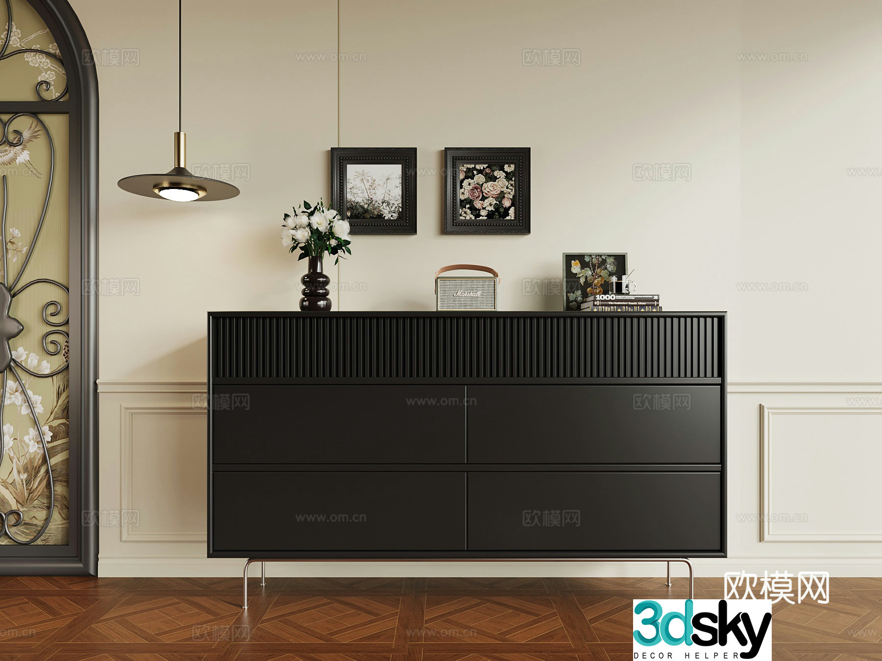 020 Entrance Cabinet French Entrance Cabinet 3D Model