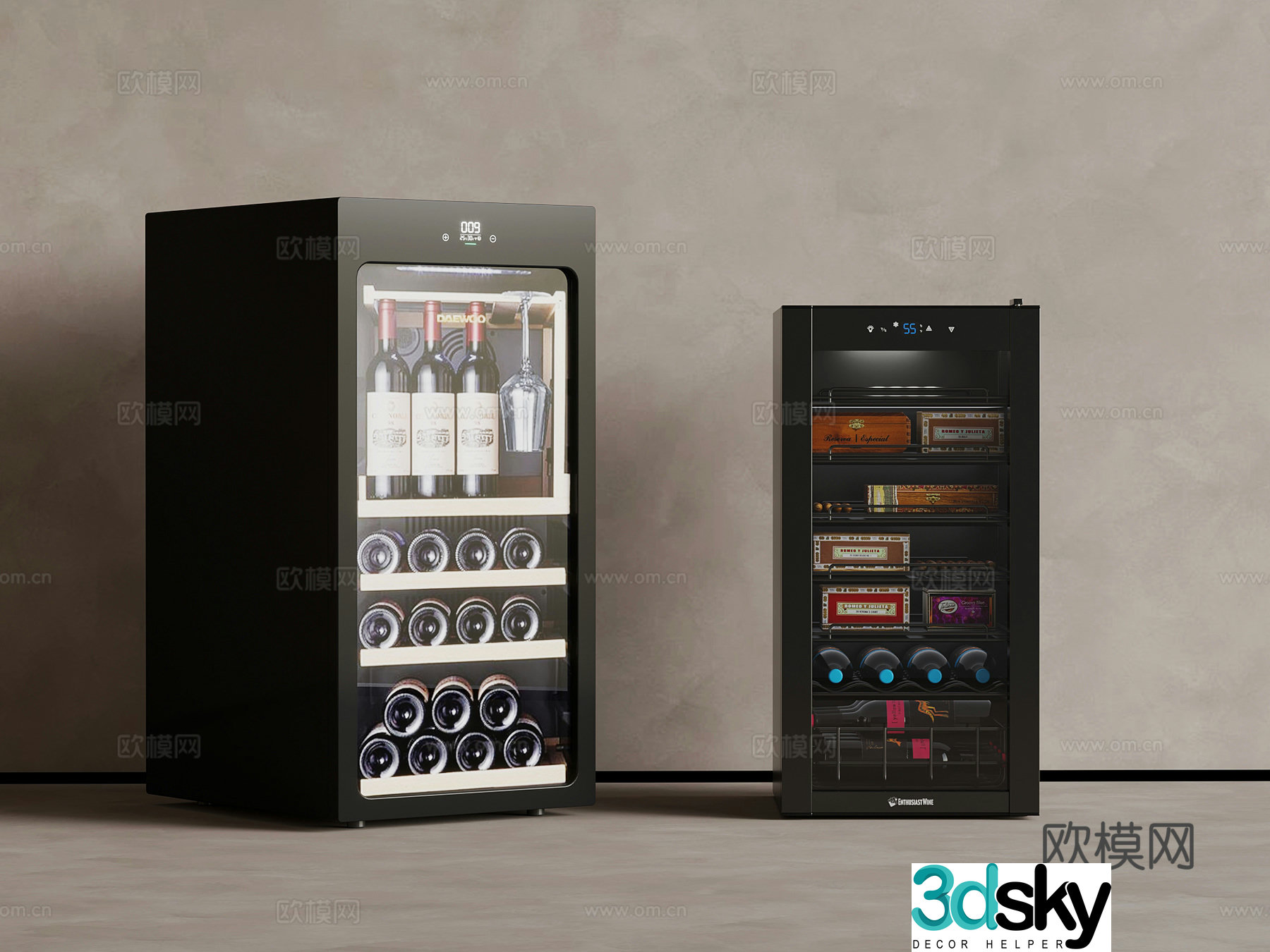 05 wine cabinet modern constant temperature red wine cabinet 3D model