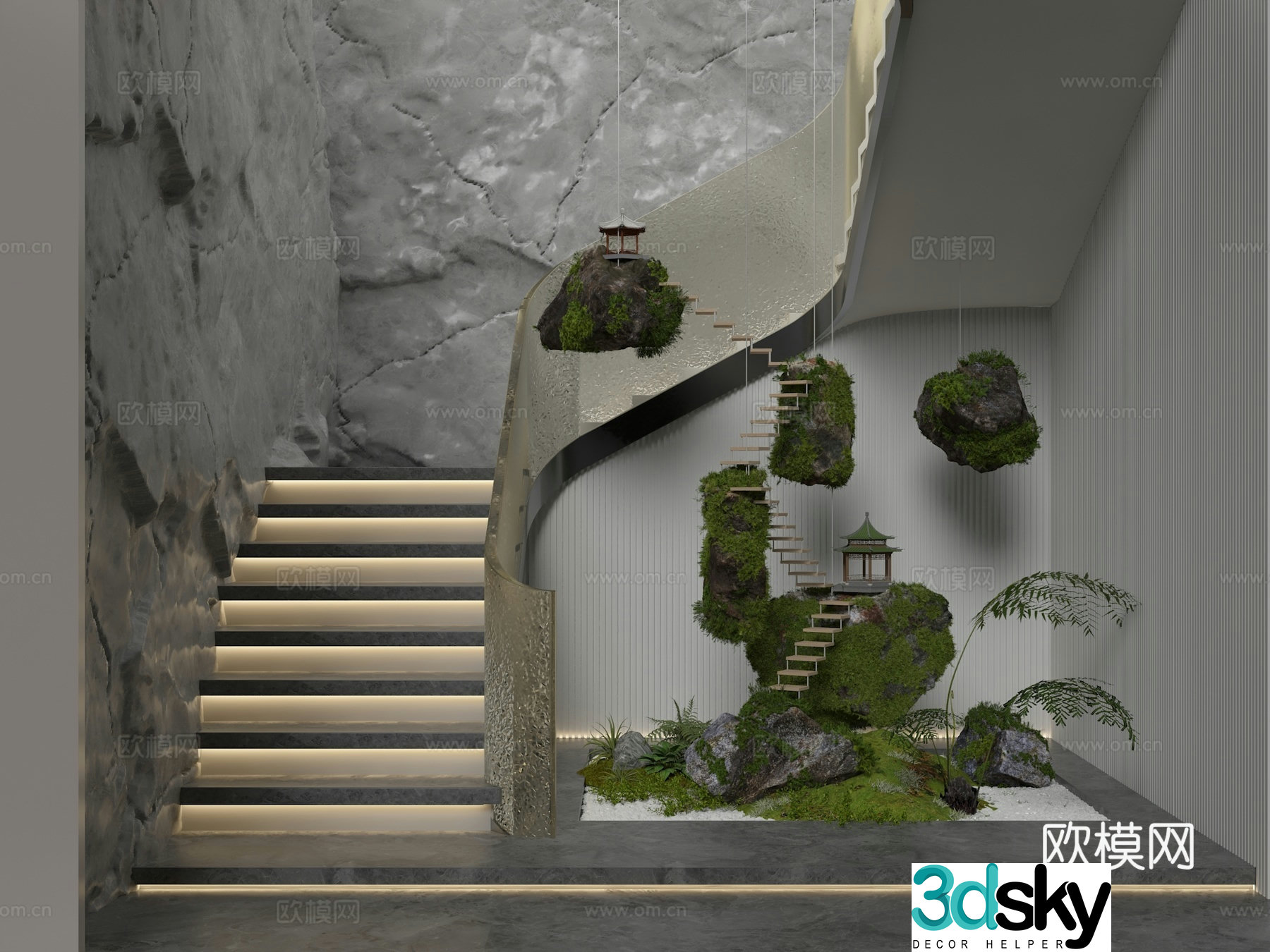 Modern staircase 3d model
