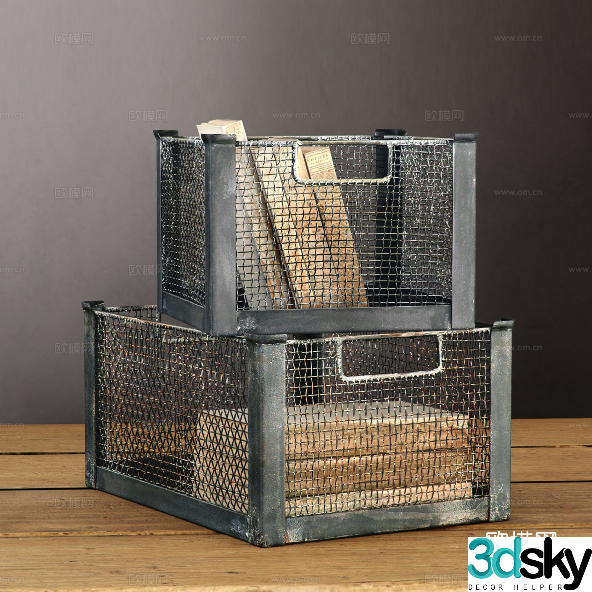 Industrial style ornaments storage box old book 3d model