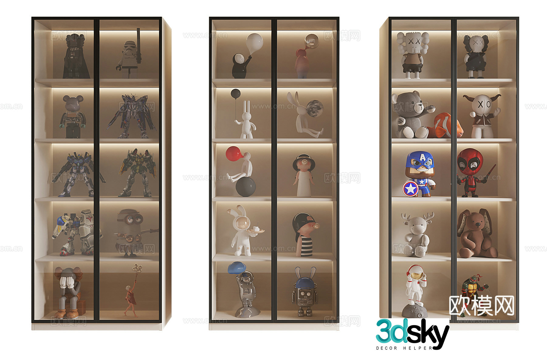 Figure cabinet doll doll ornaments 3d model