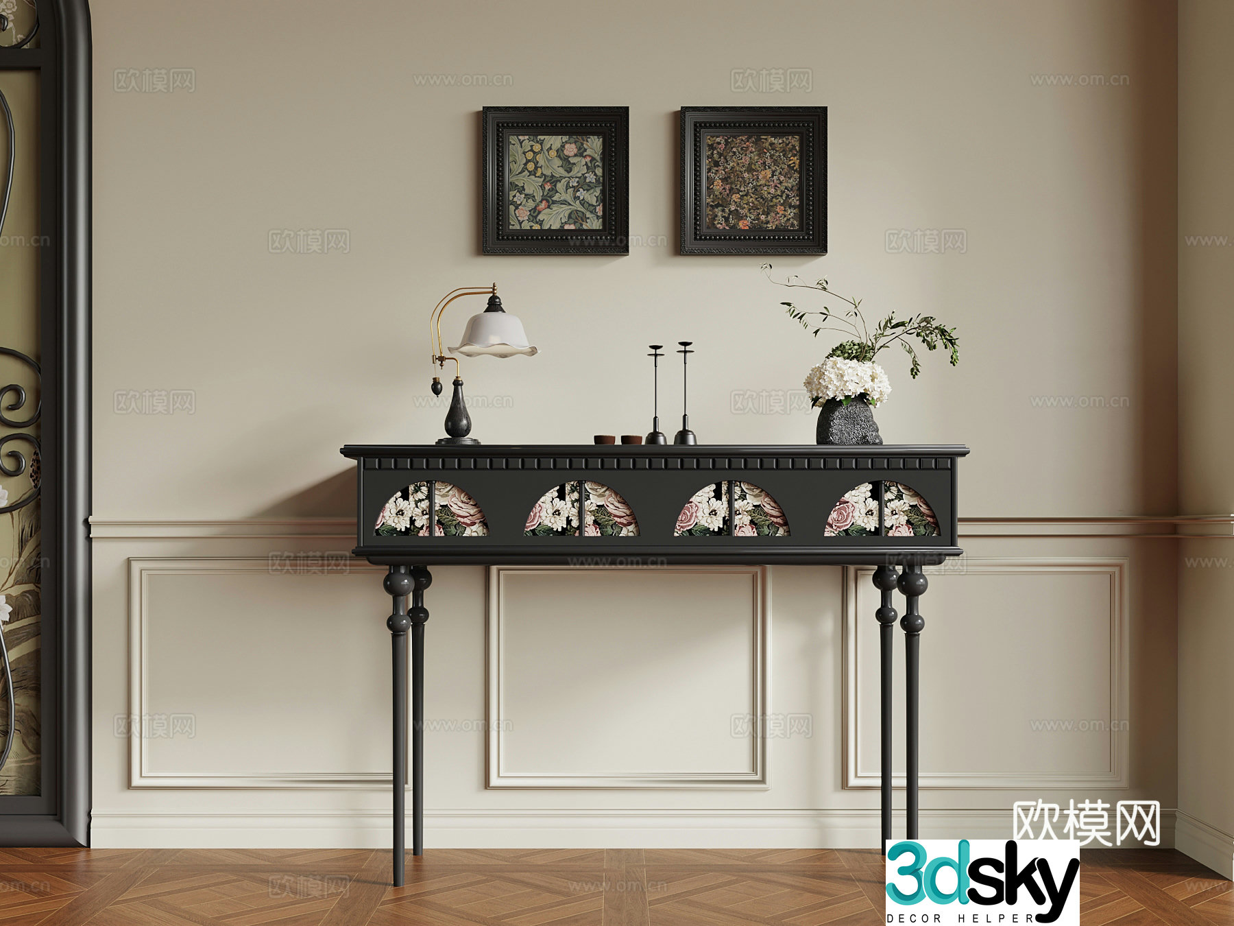 021 Entrance Cabinet French Entrance Cabinet 3D Model