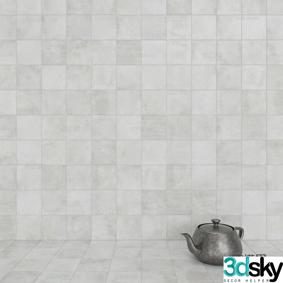 Modern mosaic tiles Antique tiles Cement brick 3d model