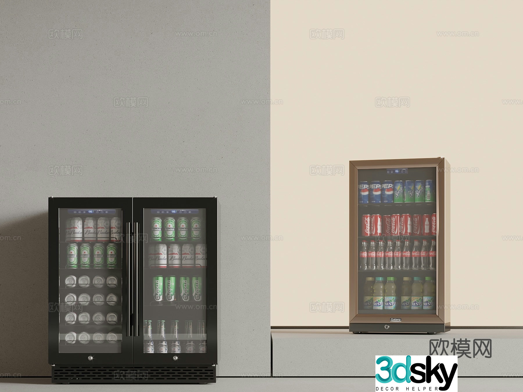 07 Wine Cabinet Modern Constant Temperature Red Wine Cabinet 3D Model