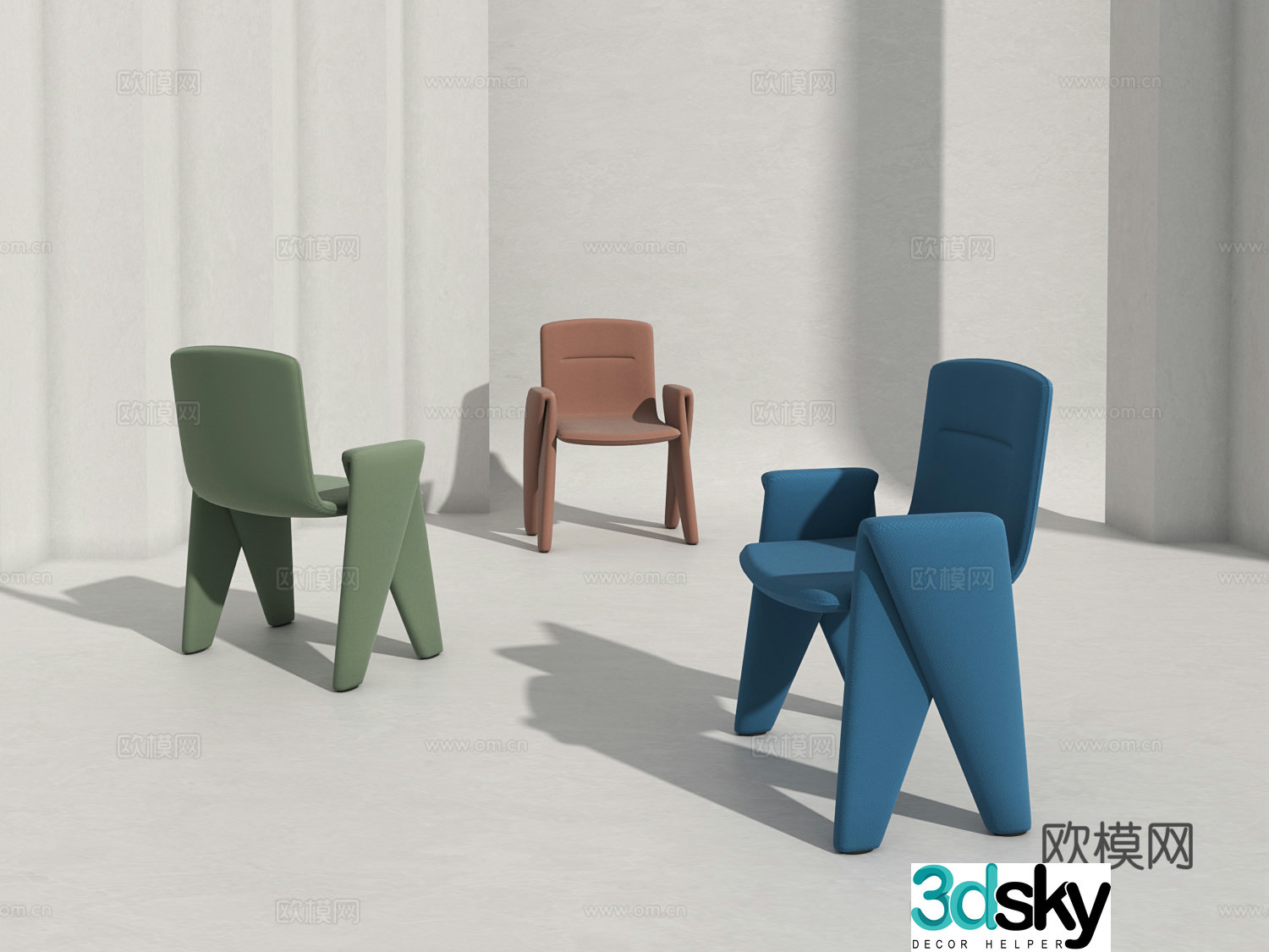 Modern single chair 3d model