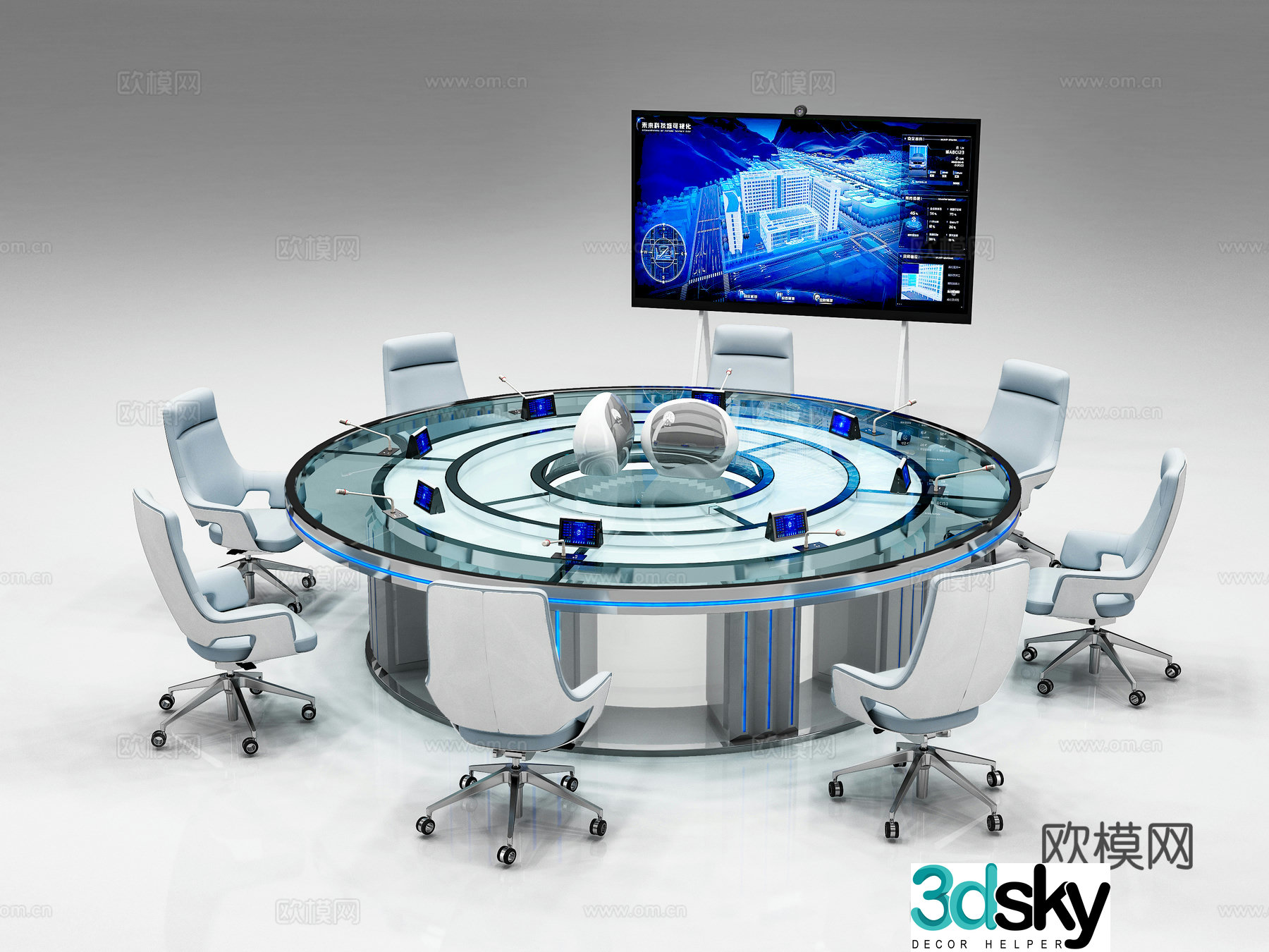 3D model of technology conference table