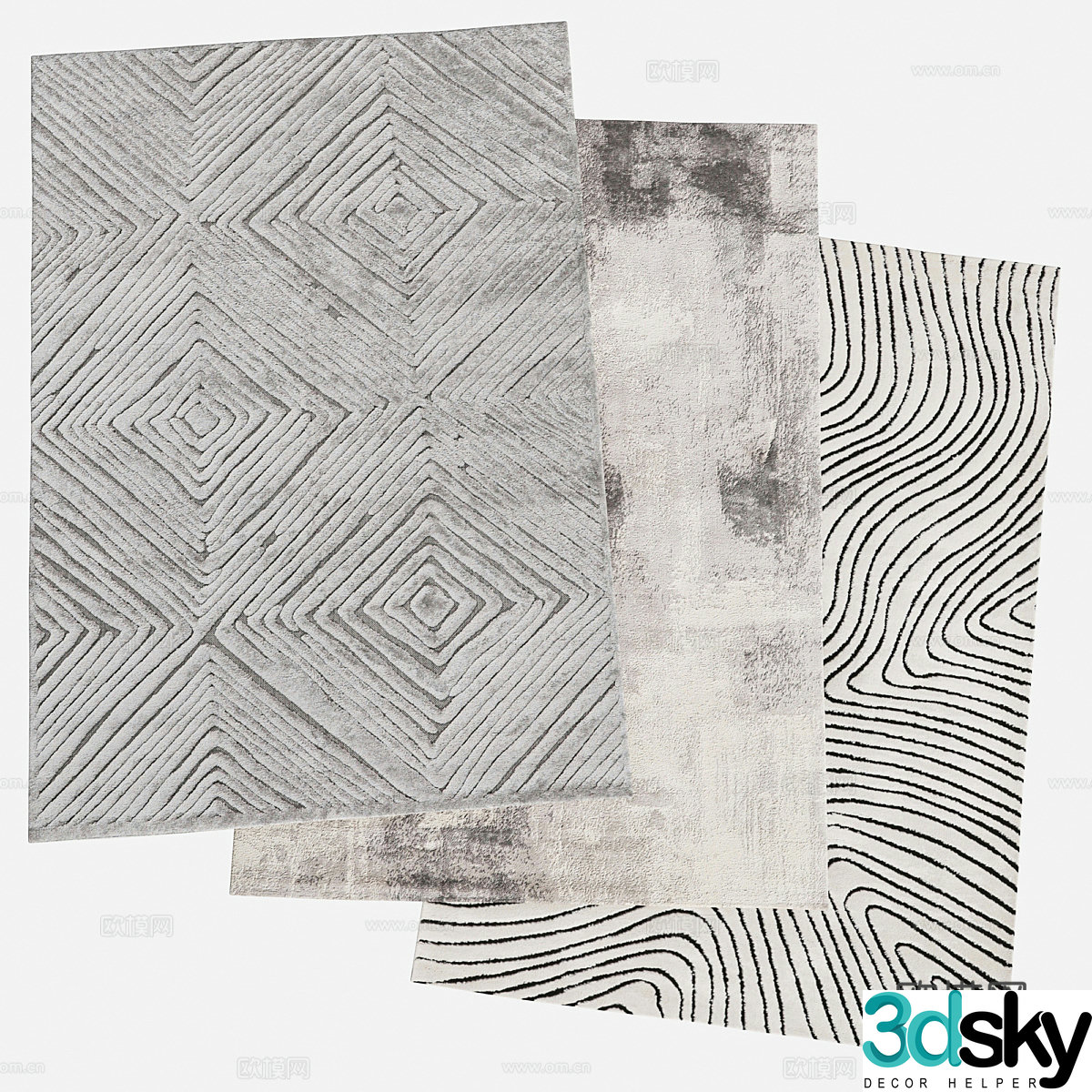 Modern Italian fabric carpet 3d model