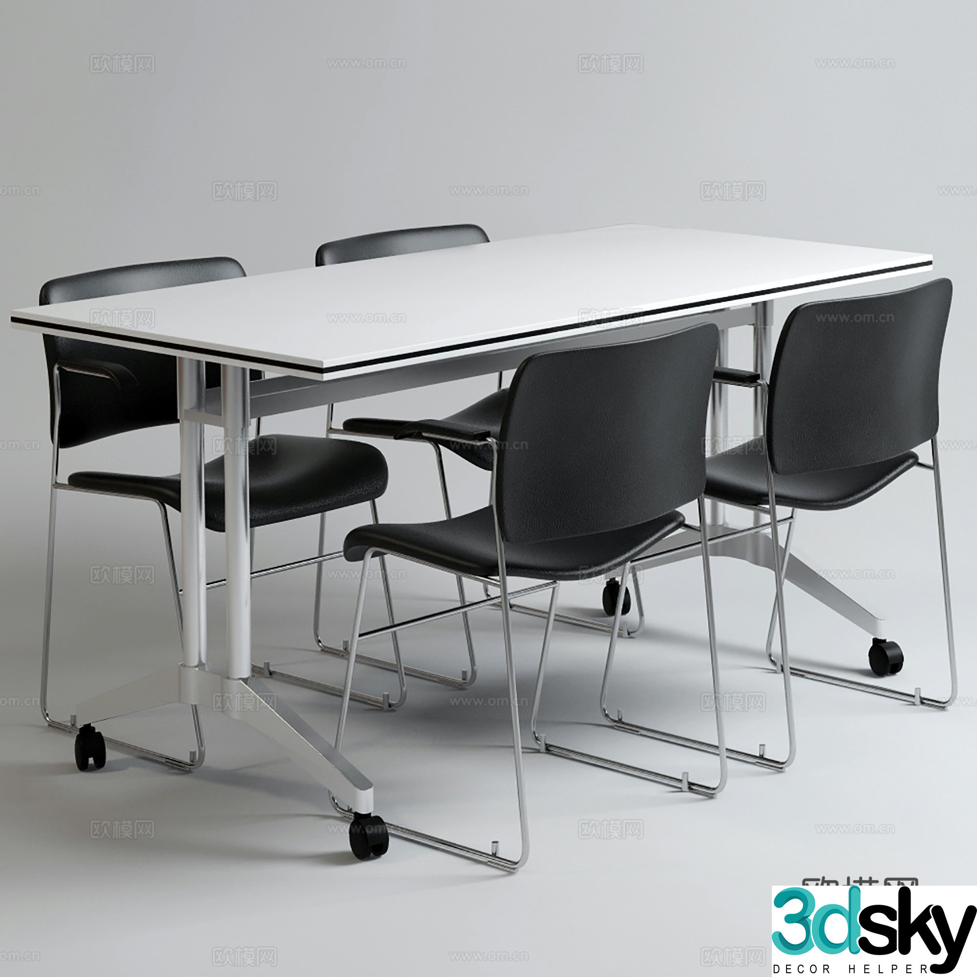 Modern office desk and chair conference desk and chair negotiation table and chair 3d model