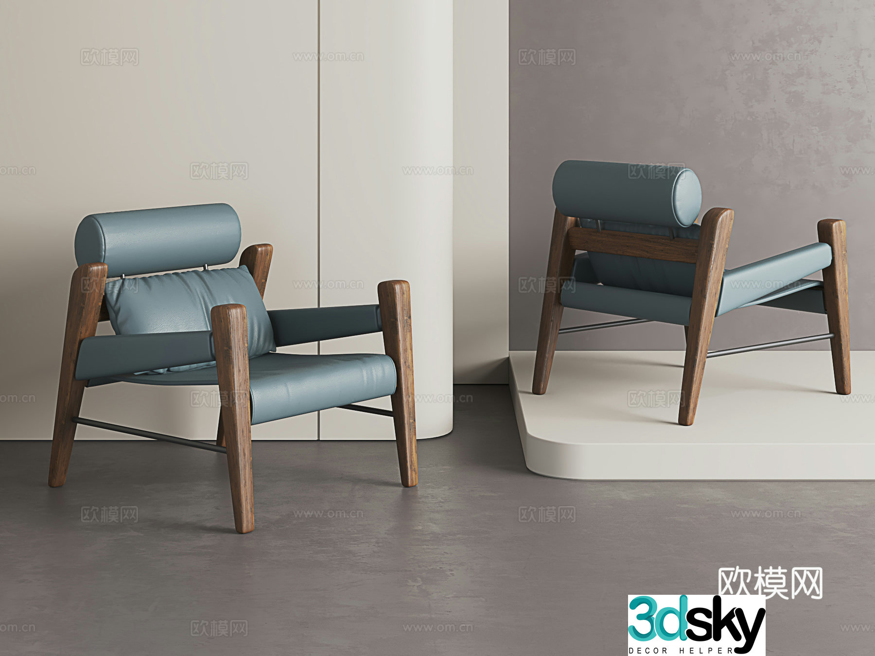 Retro style chair medieval style chair wasaki style leisure chair 3d model