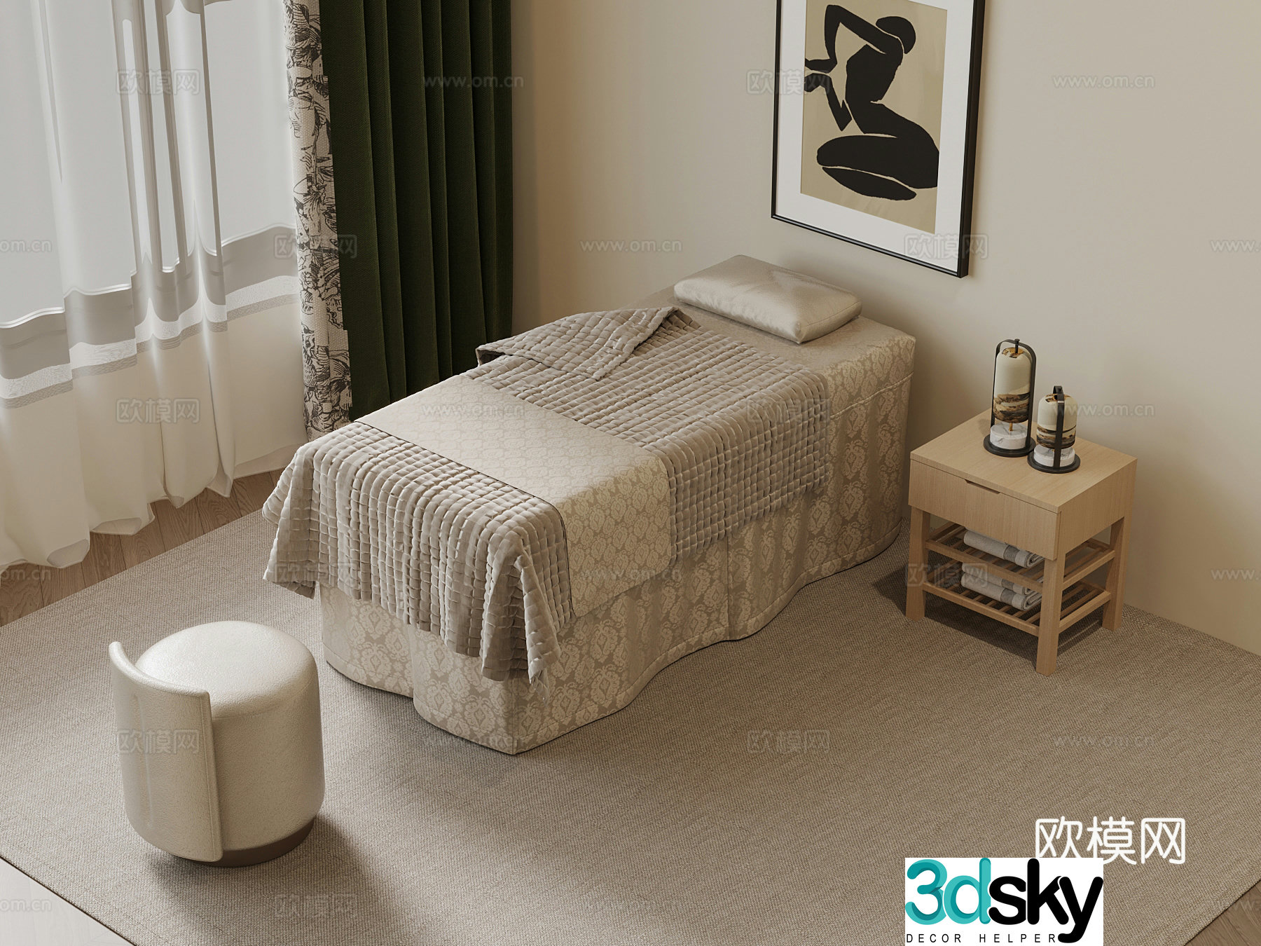 14 modern massage table beauty supplies 3d model