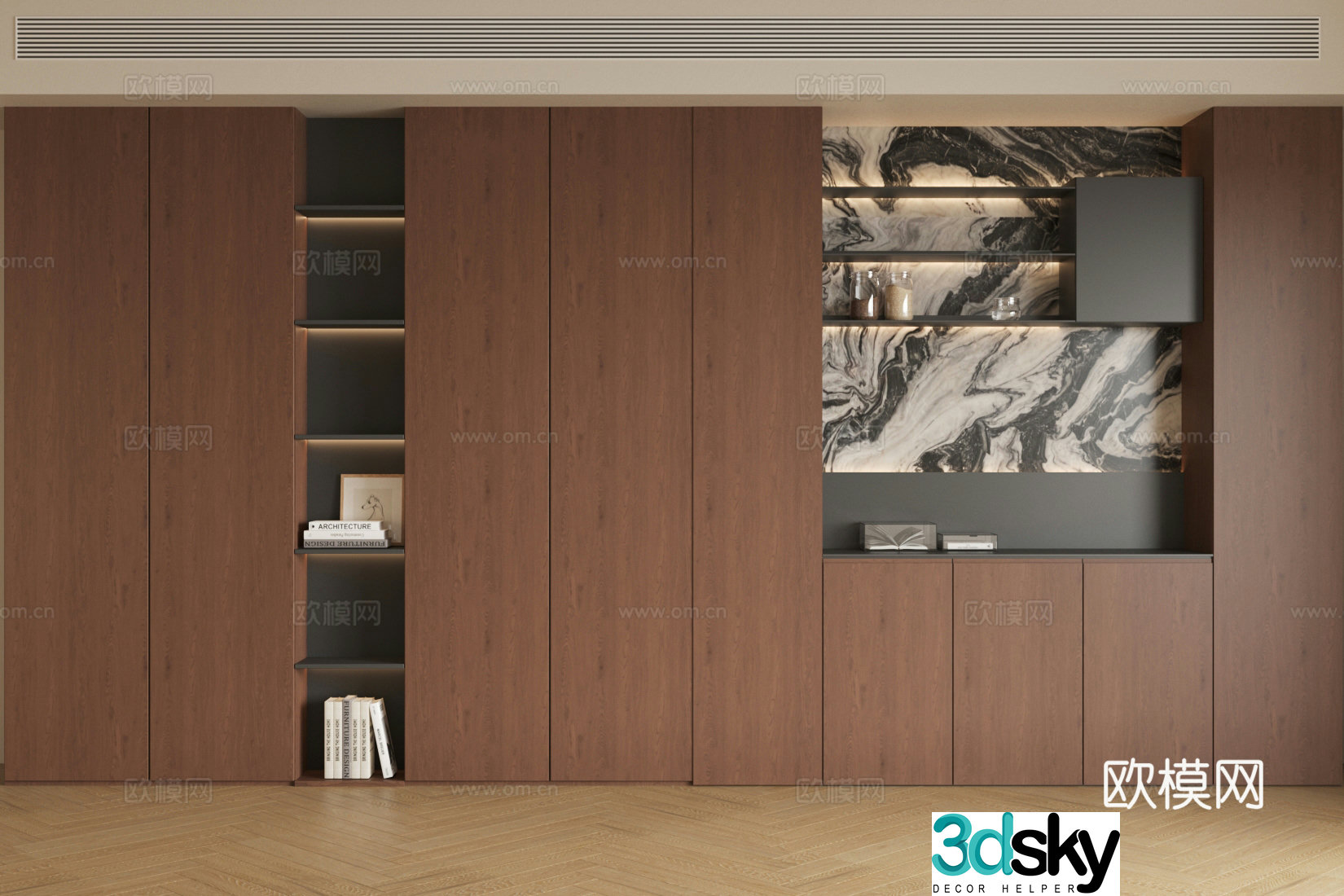Middle-aged sideboard finished sideboard wine cabinet sideboard solid wood sideboard 3D model