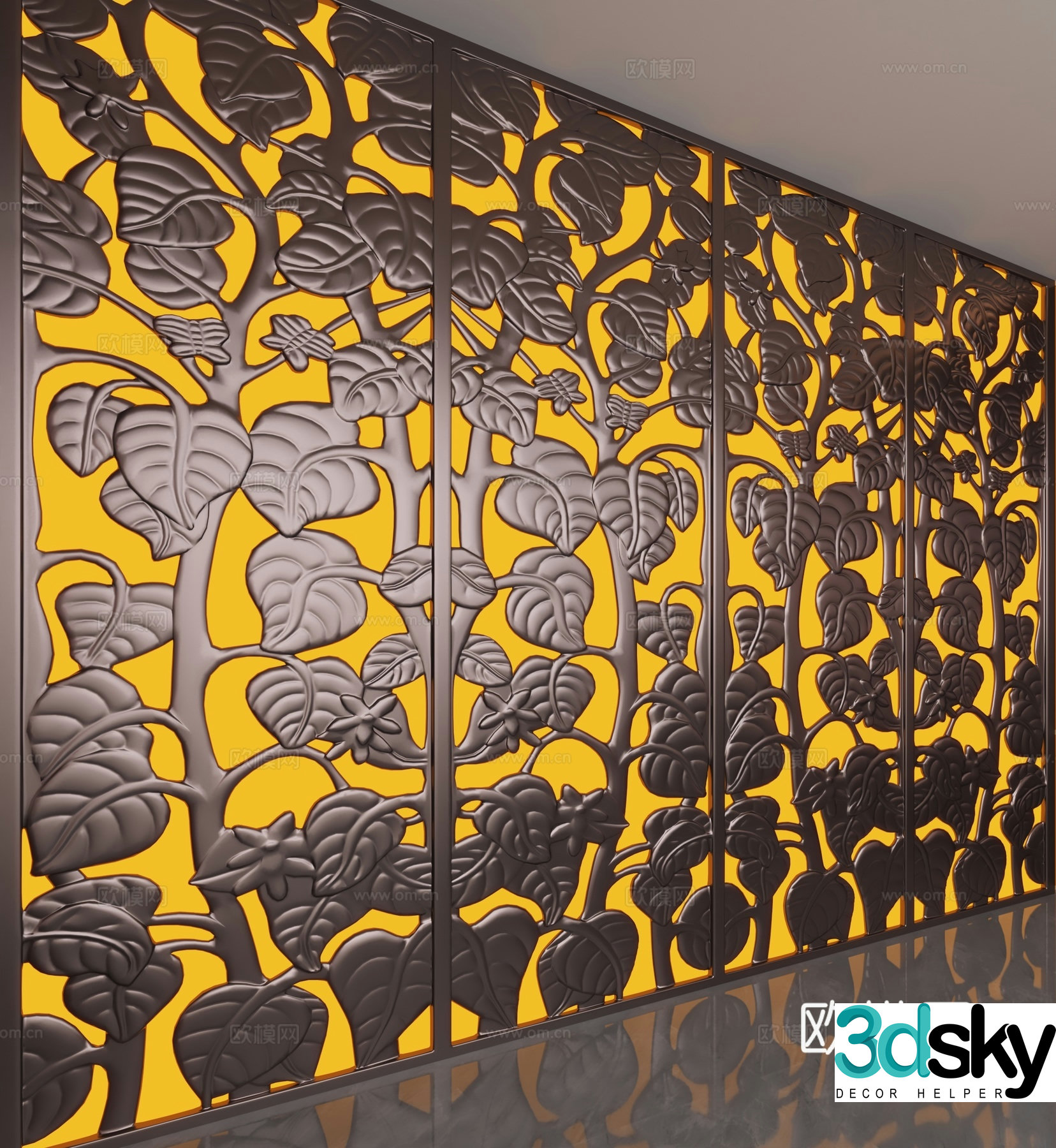 Modern background wall 3d model