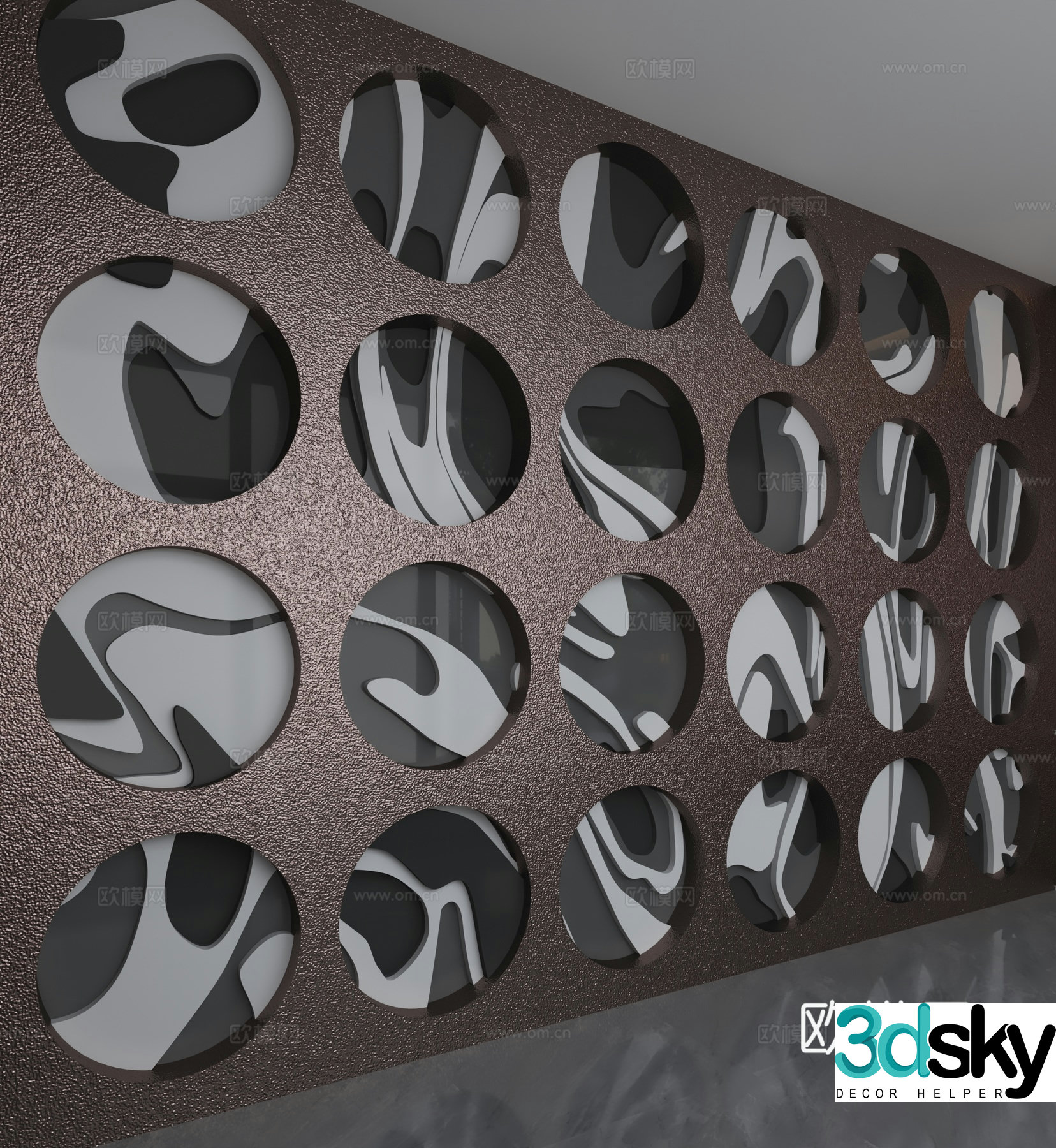 Modern background wall 3d model