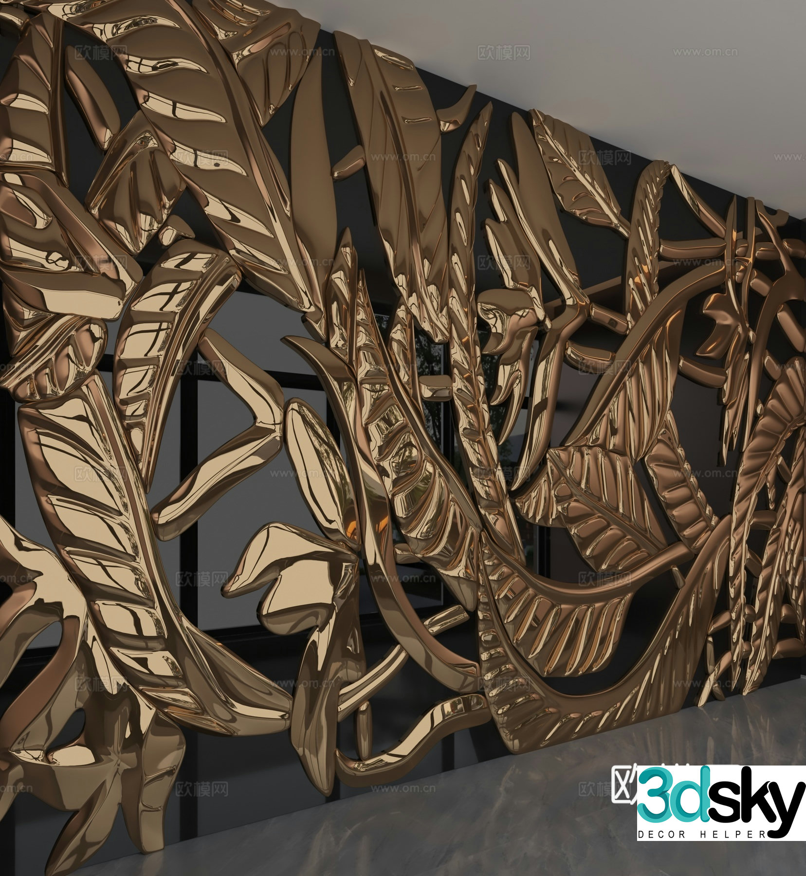 Modern background wall 3d model