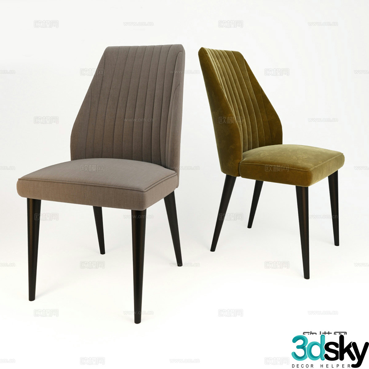 Modern leisure chair dining chair single chair 3d model