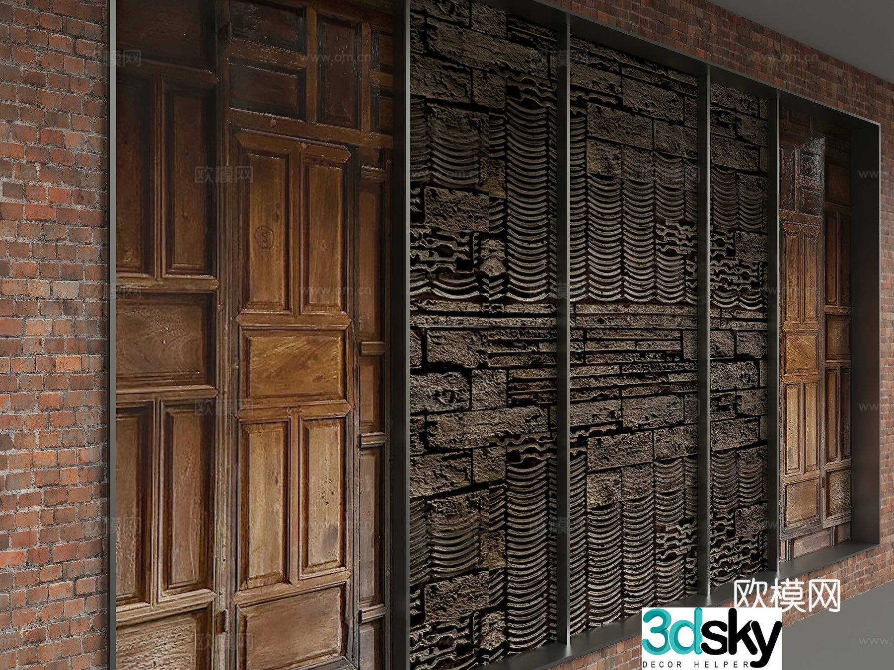 Modern background wall 3d model