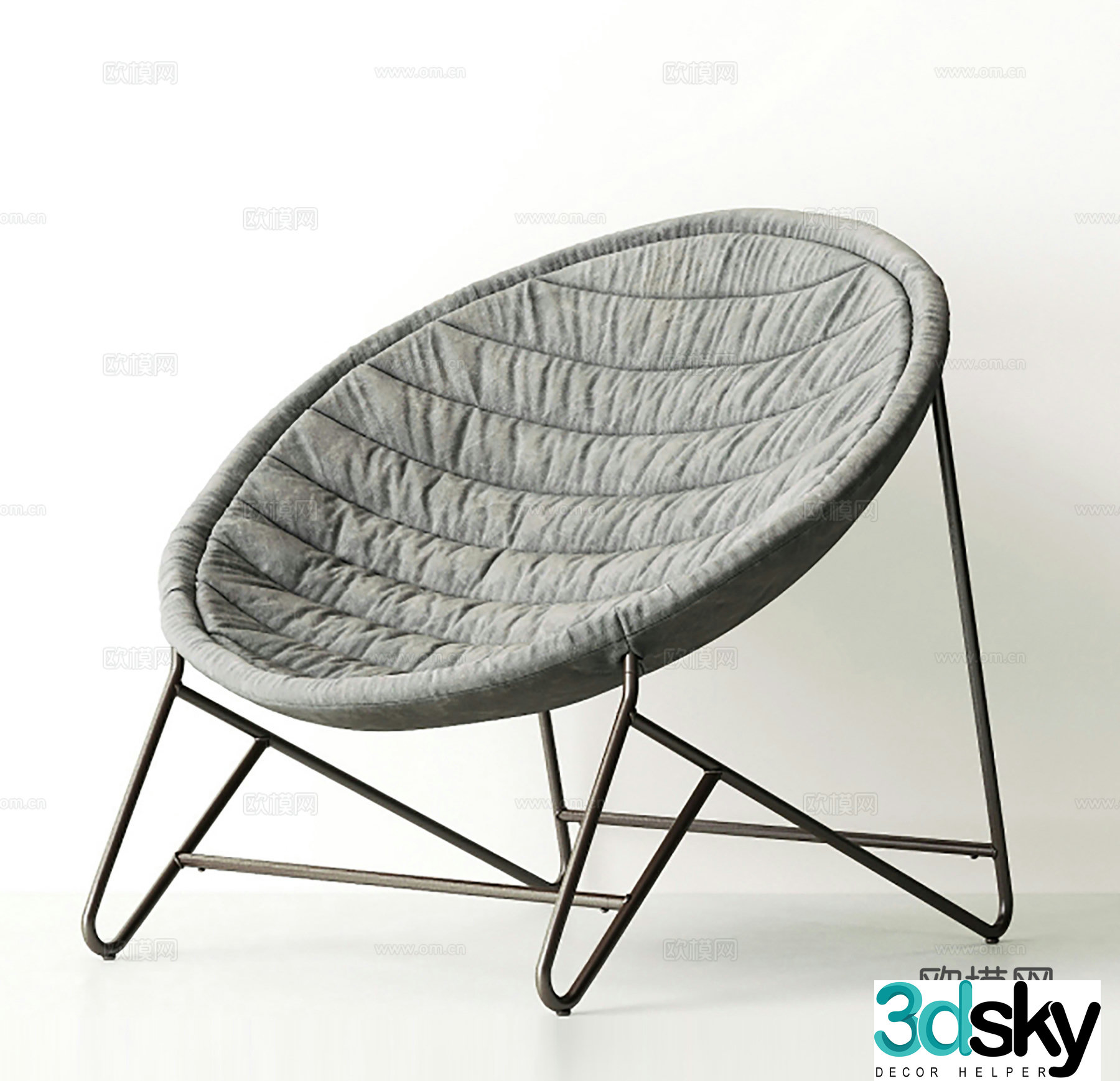 Modern casual chair cloth chair single chair 3d model