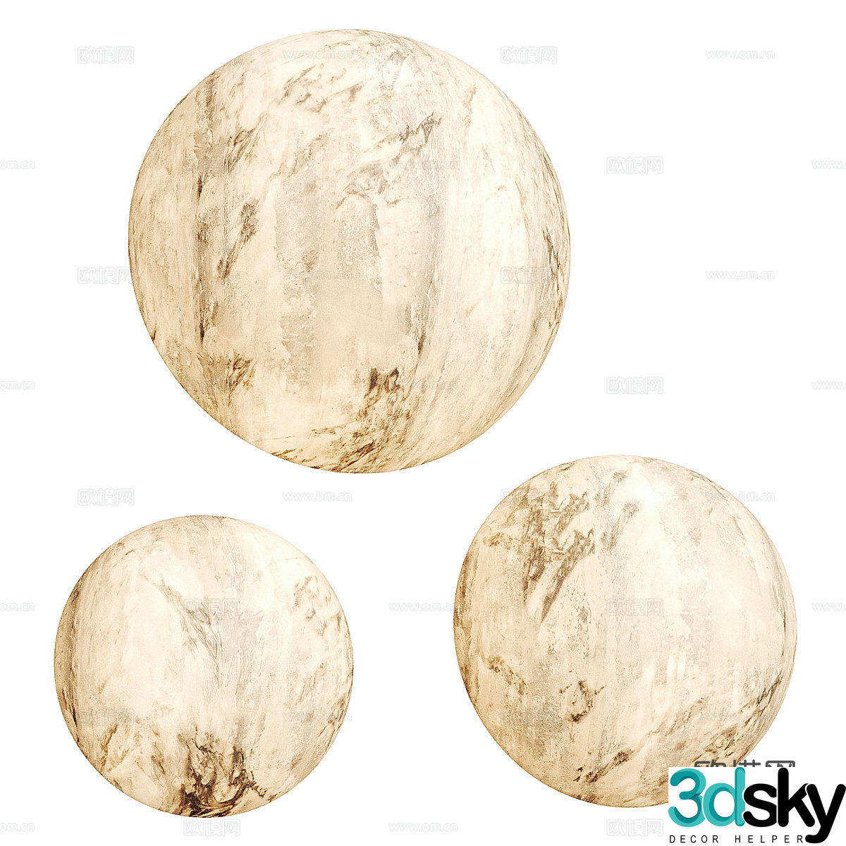 Modern moon decorative wall light 3d model