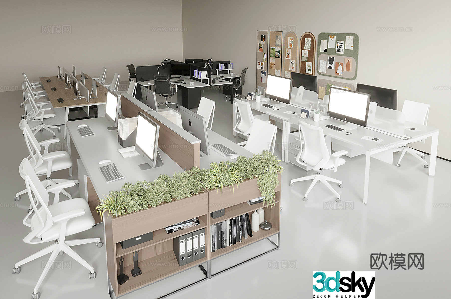 Modern office desk and chair Office desk and chair Office office desk and chair combination 3d model