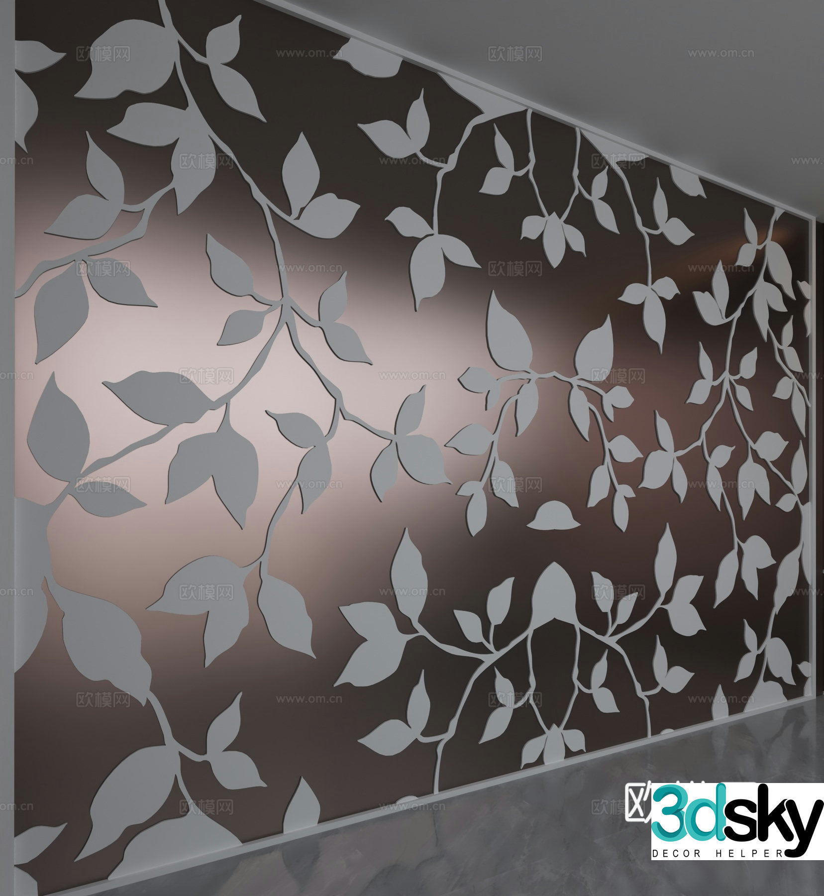 Modern background wall 3d model