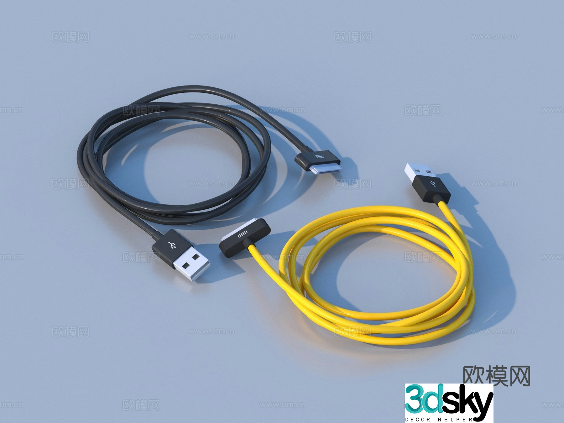 Charging cable Data cable Connection cable 3D model