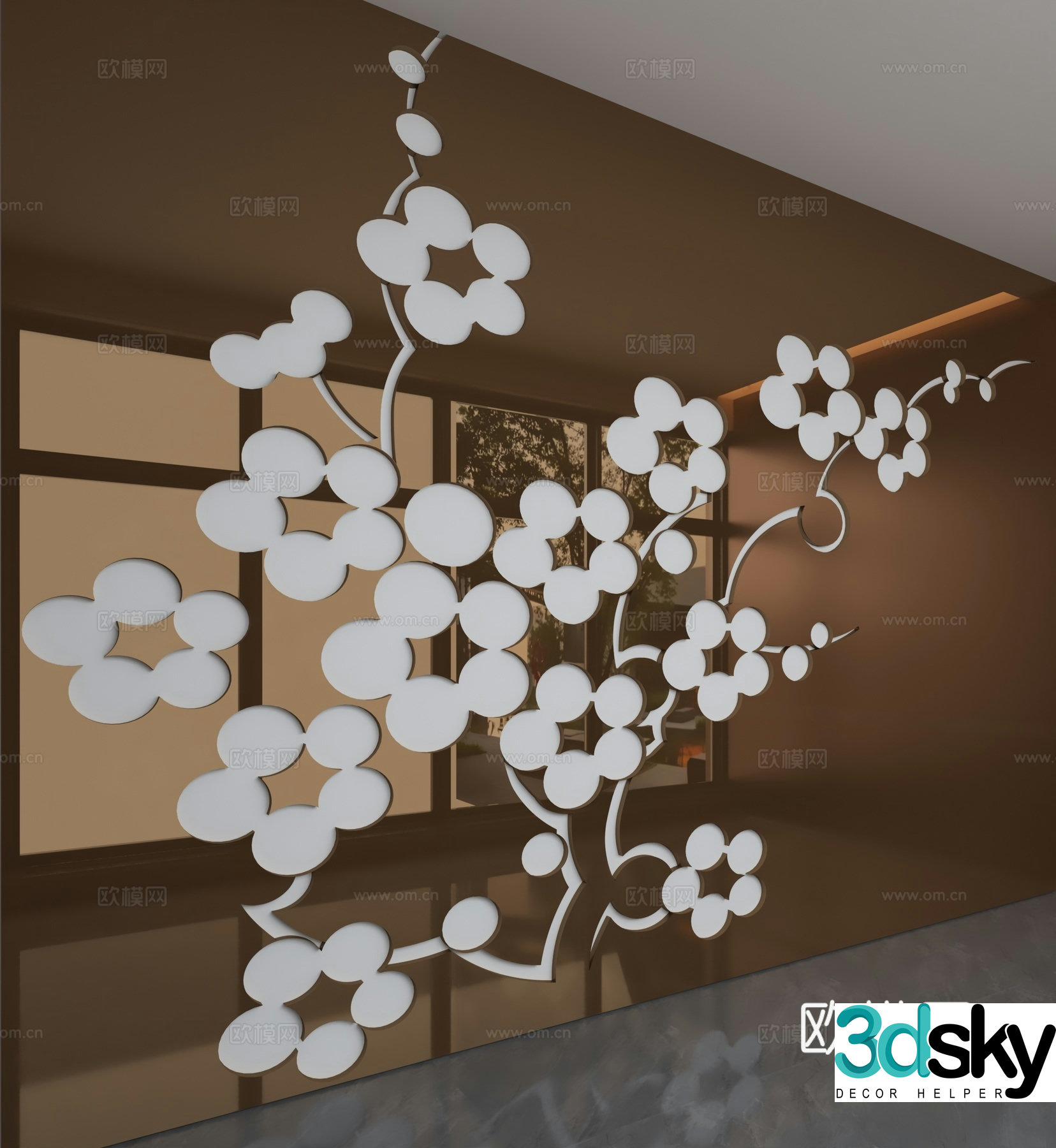 Modern background wall 3d model