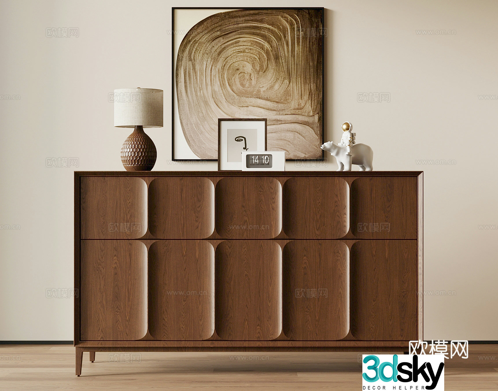 09 Entrance Cabinet Medium style Entrance Cabinet Drawing 3D Model