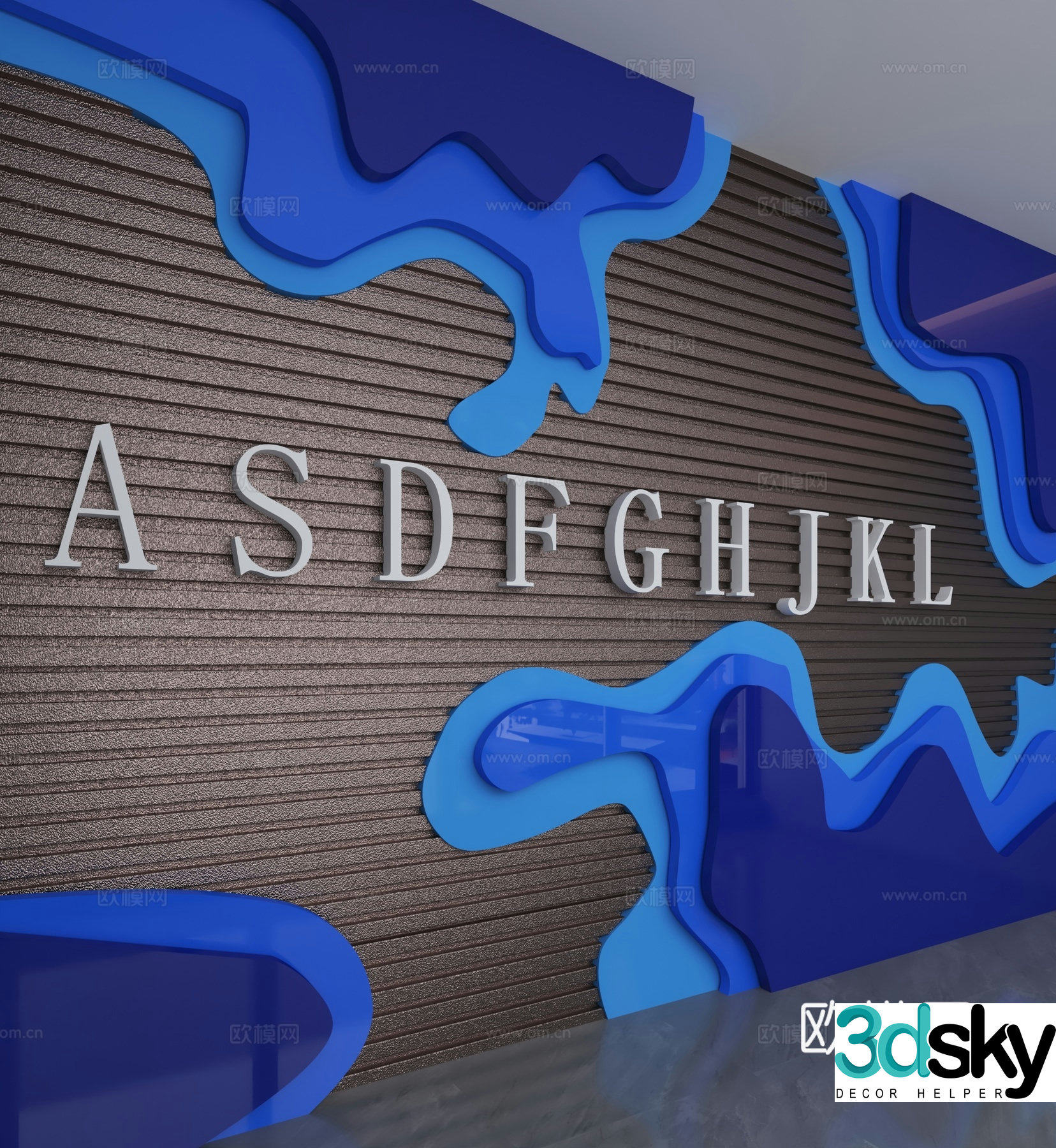 Modern background wall 3d model