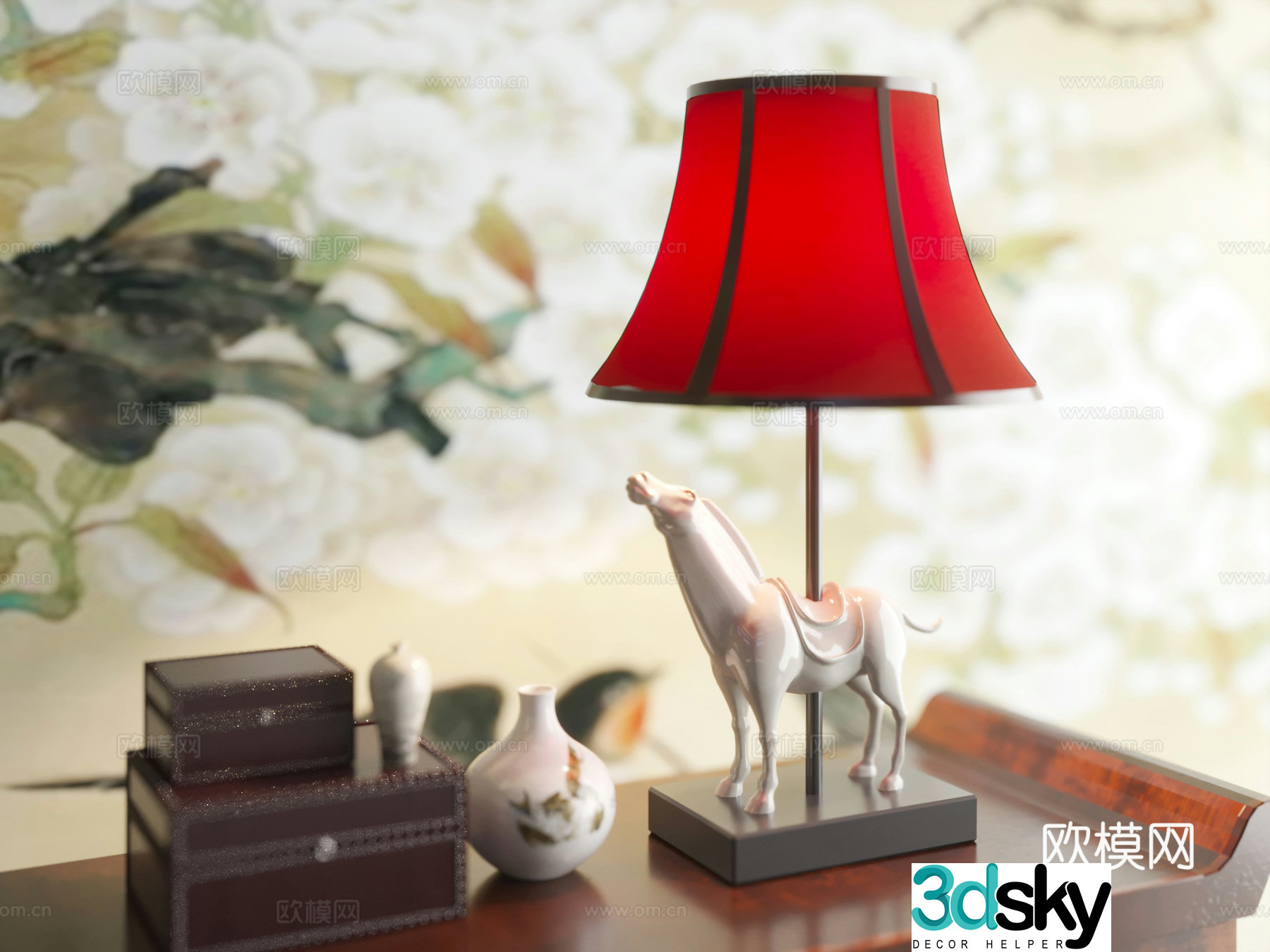 New Chinese style table lamp 3d model
