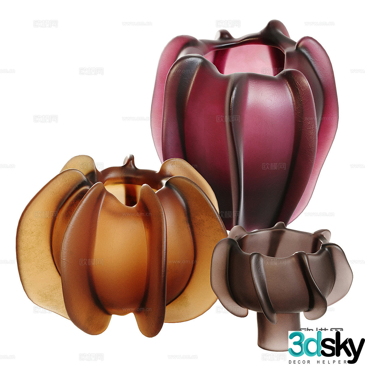 Modern glass vase 3d model