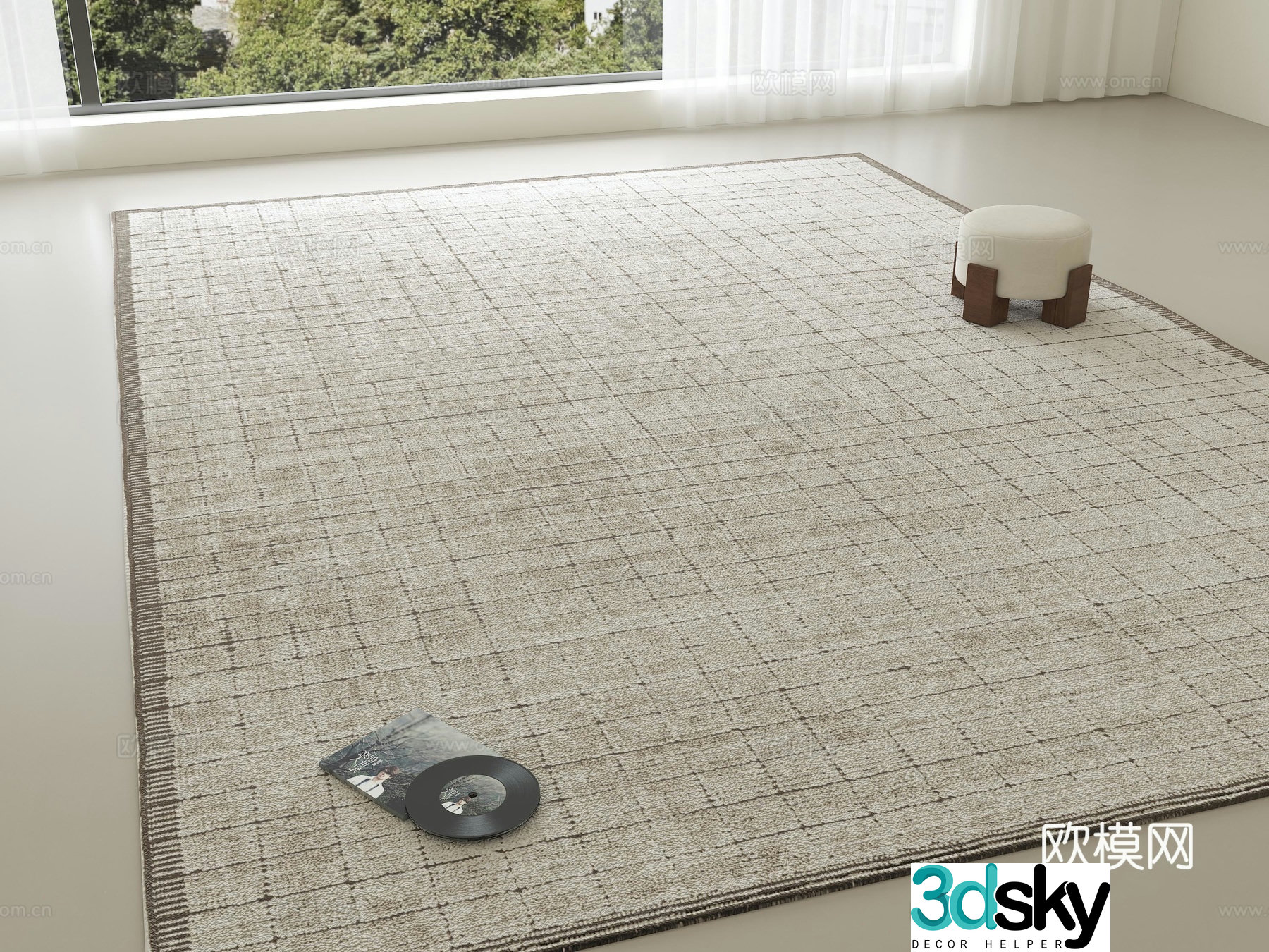 Carpet Medium style carpet Wasabi style carpet Cream style carpet Living room carpet Square carpet 3d model