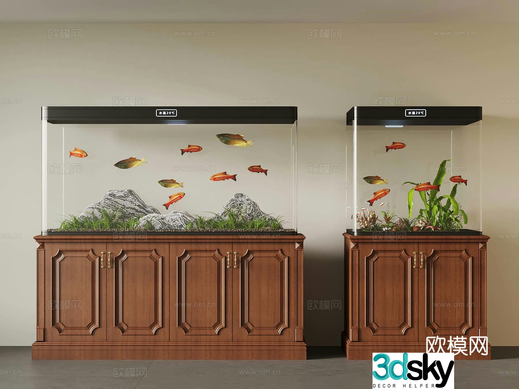 13 French medieval fish tank 3D model
