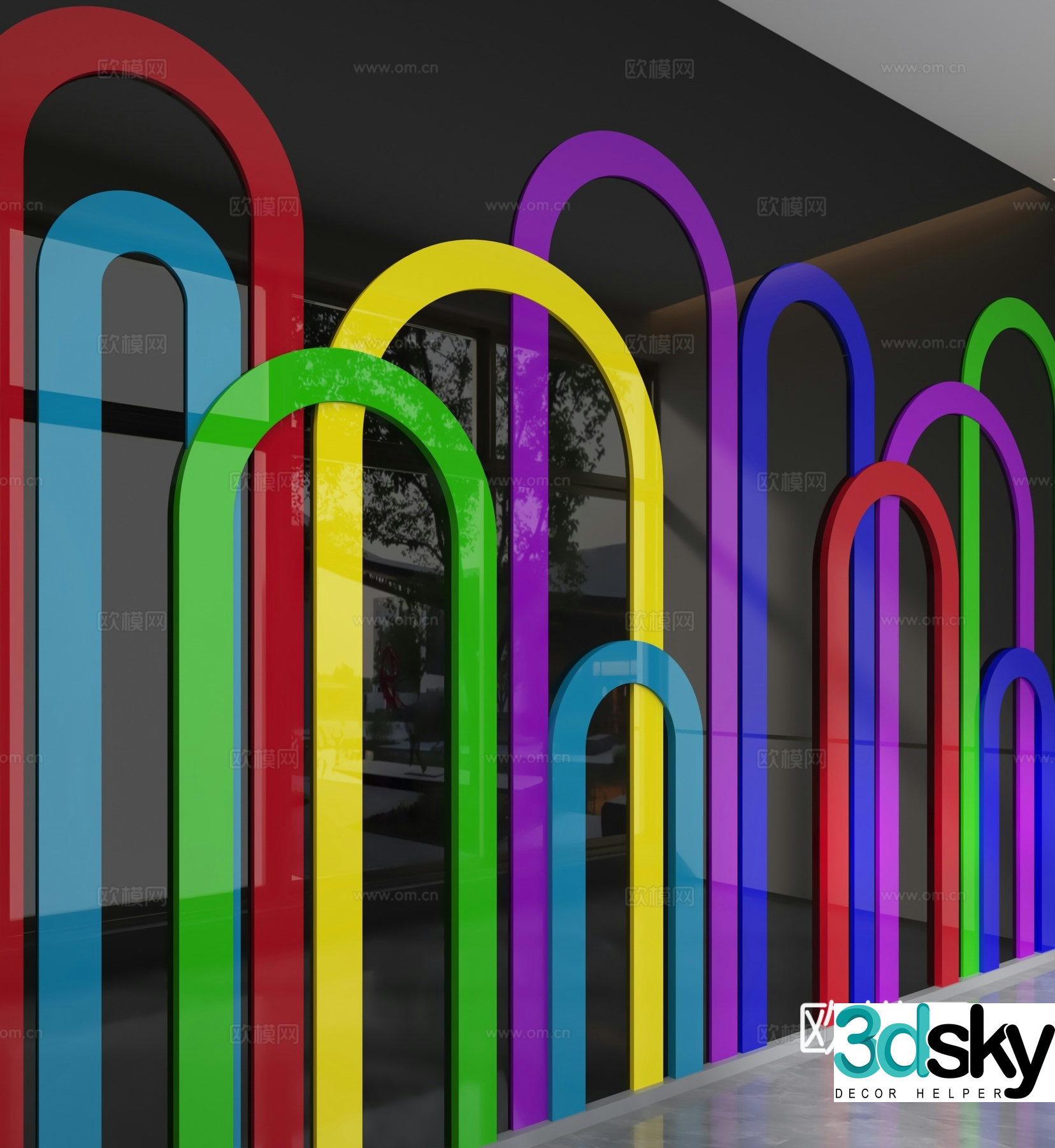 Modern background wall 3d model