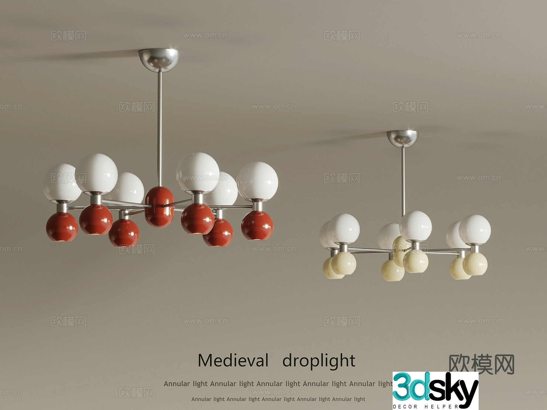 08 Middle-aged chandelier 3D model