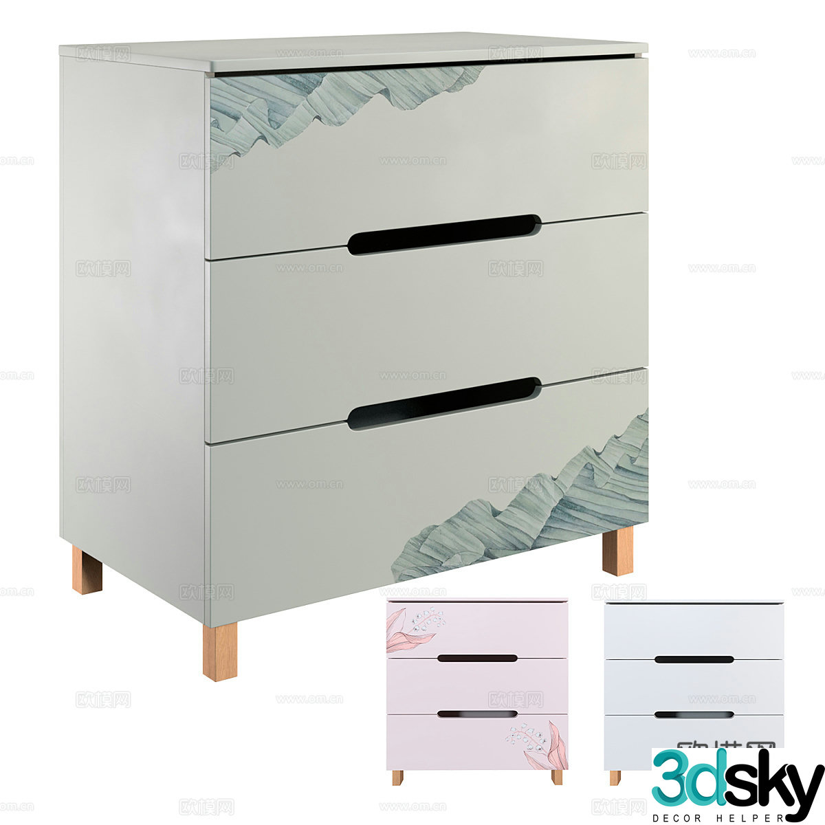 3d model of chest of drawers