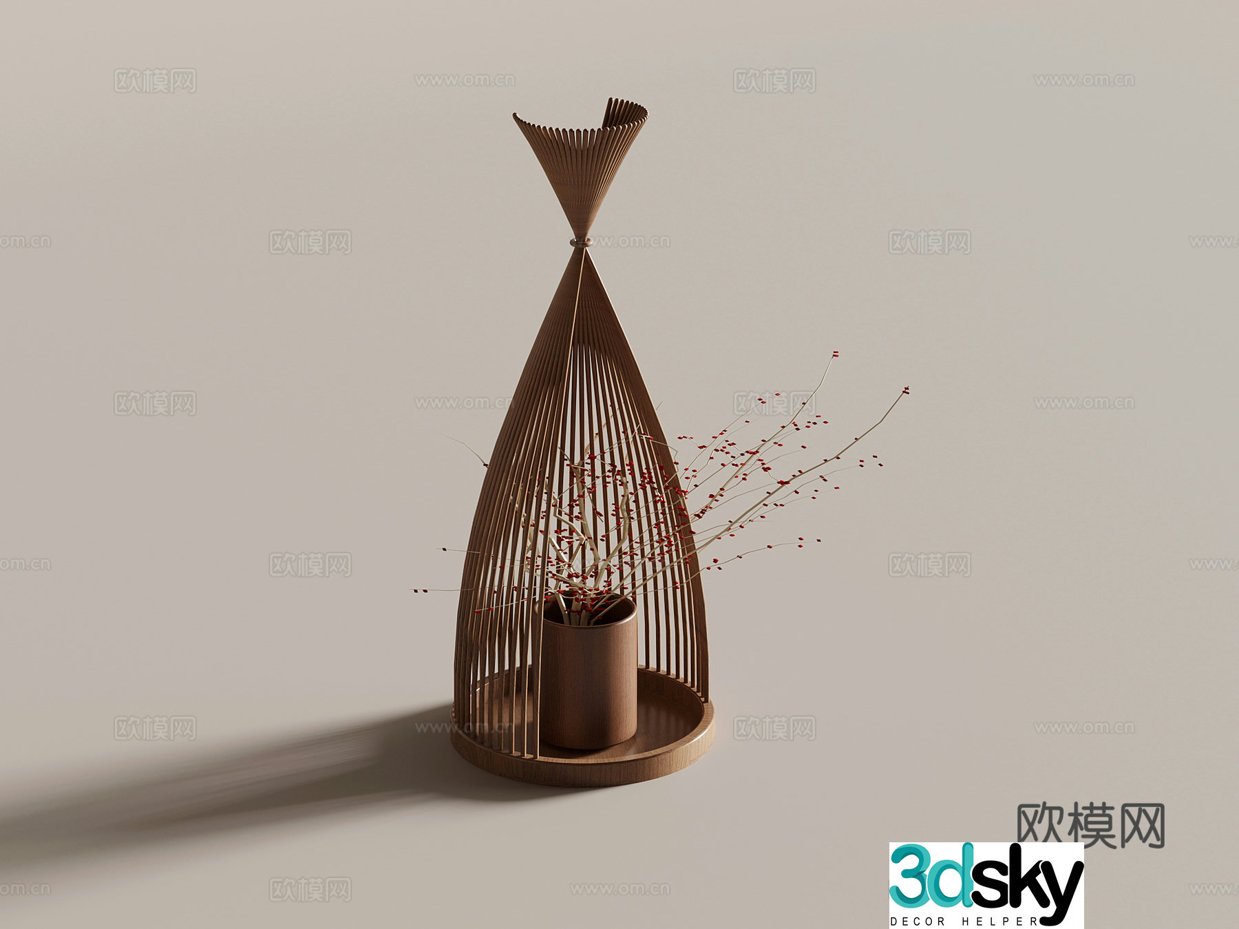 06 ornaments Wasabi style decoration ornaments floral art 3d model