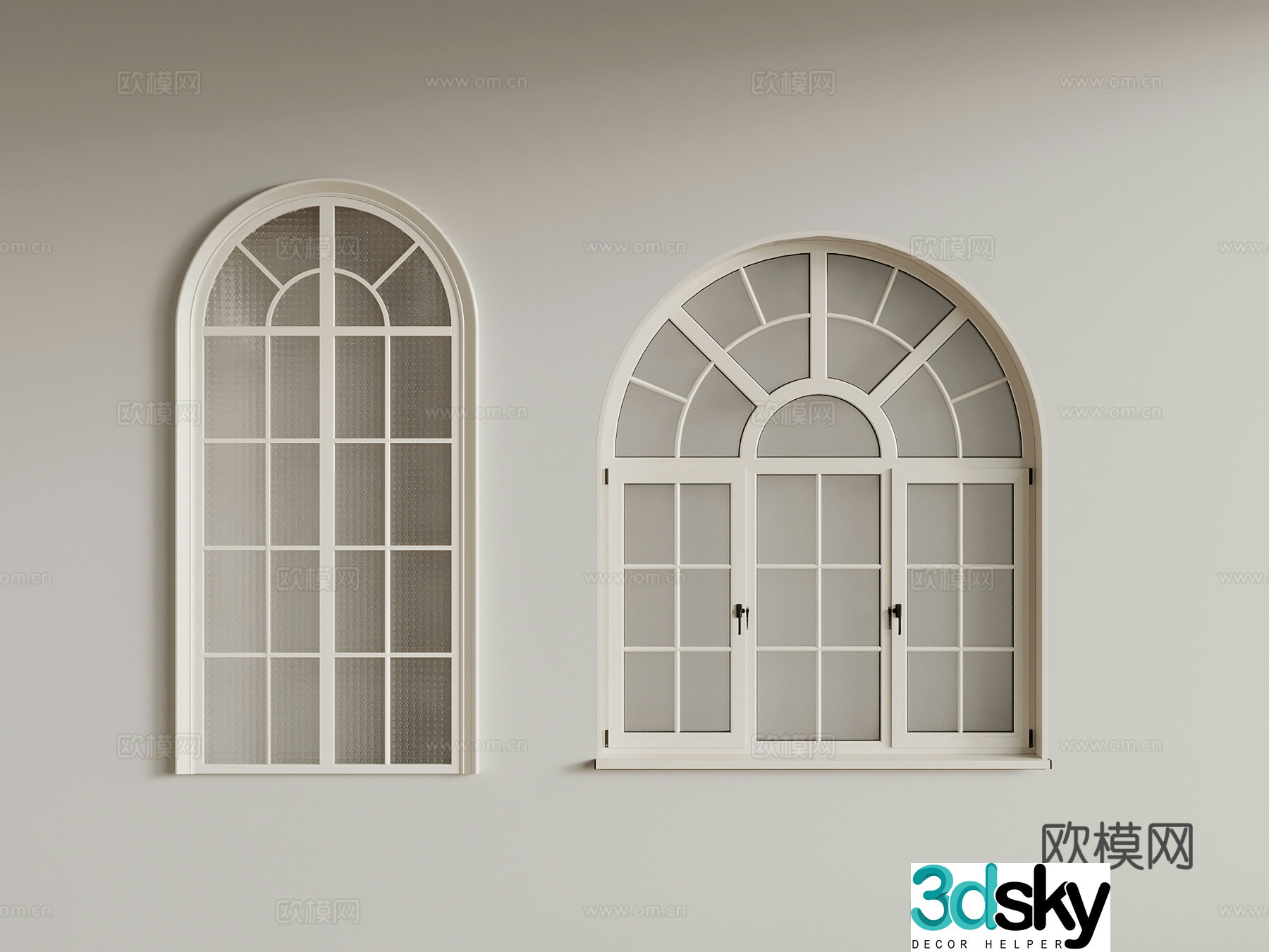 01 Window French Window 3D Model