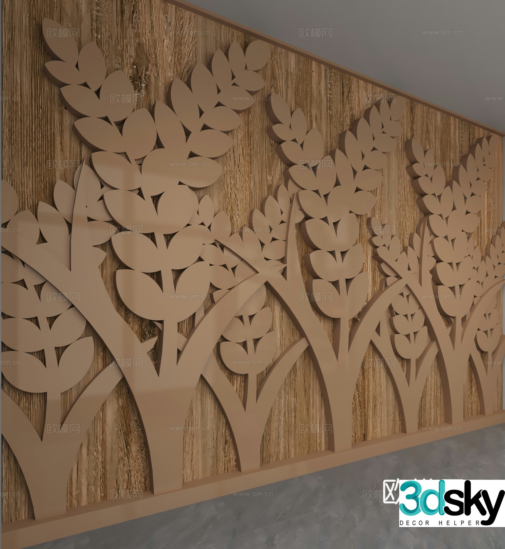 Modern background wall 3d model