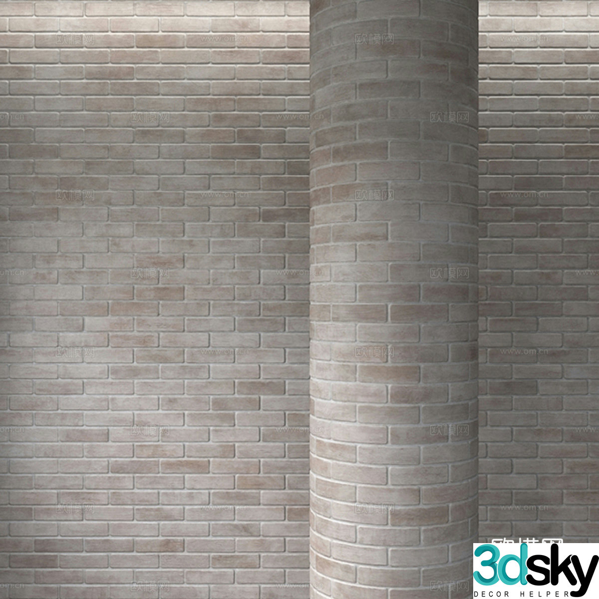 Modern Wasabi brick wall 3d model