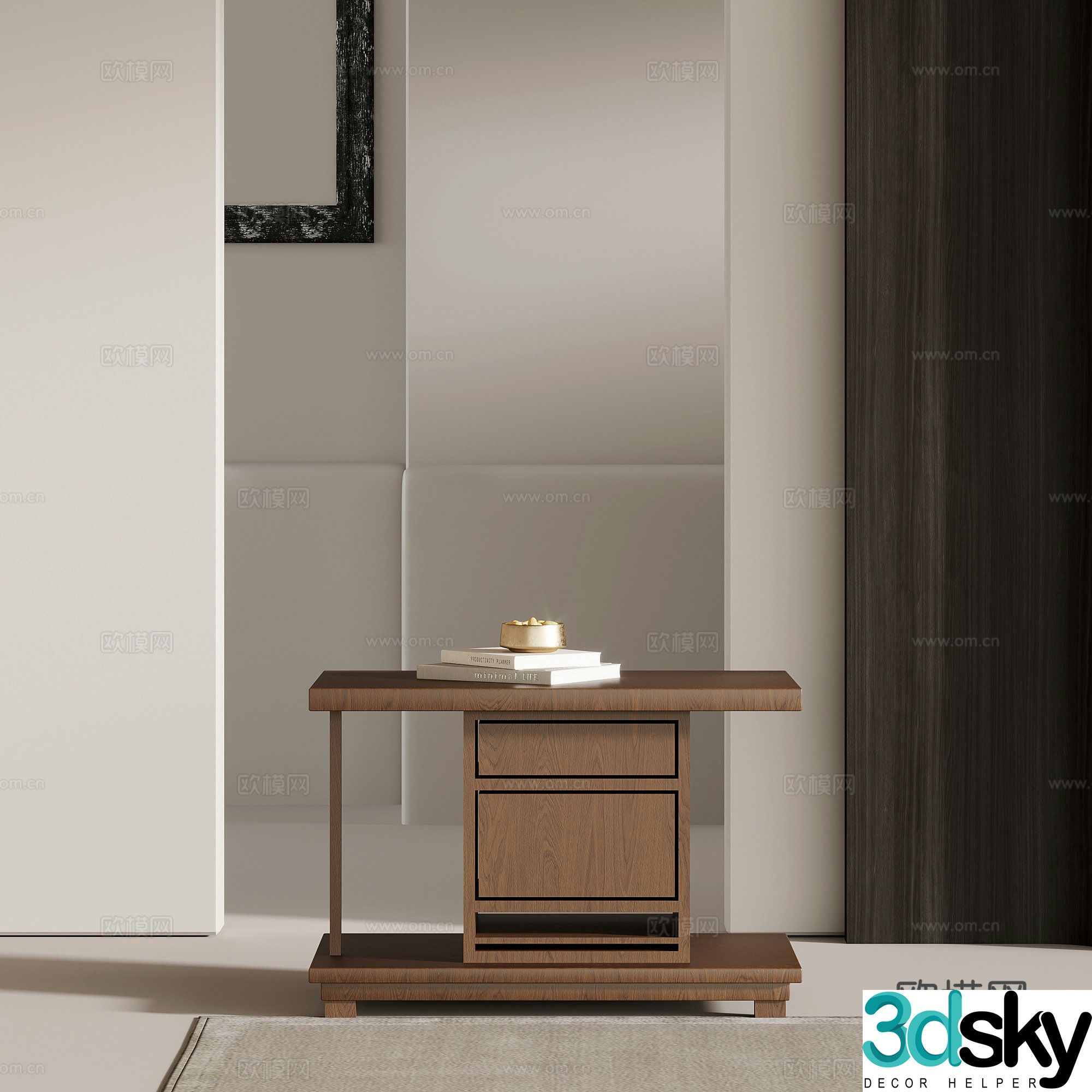 10 bedside table medieval style bedside table 3D model