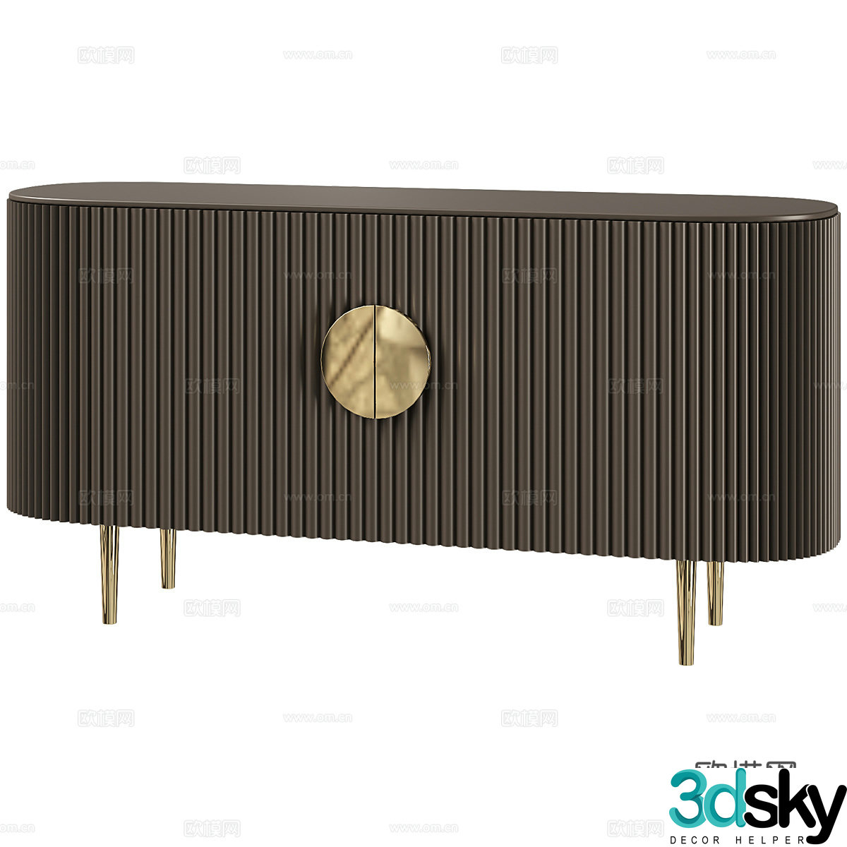 New Chinese style light luxury entrance cabinet end viewing platform 3D model