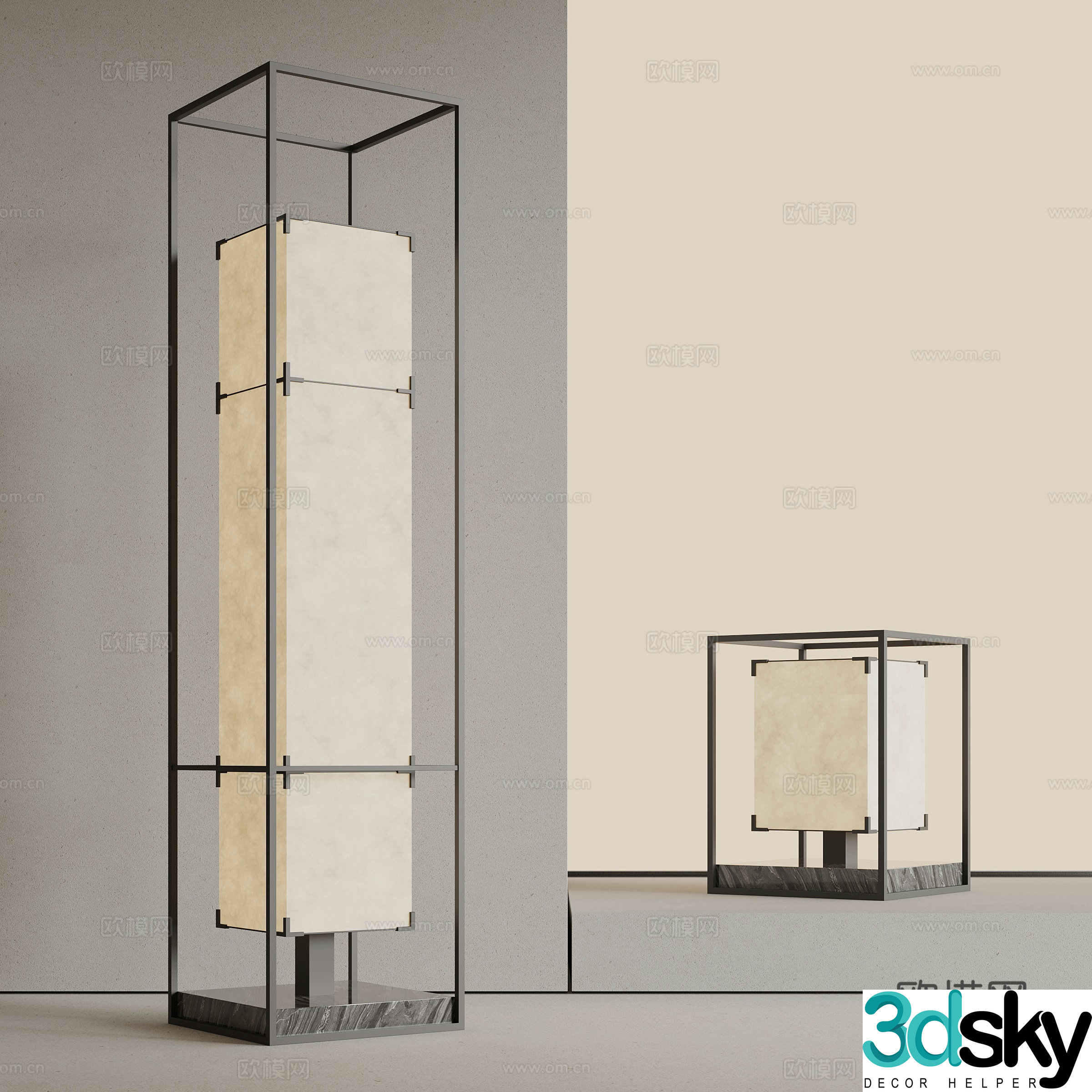 15 new Chinese lamp combination table lamp 3D model