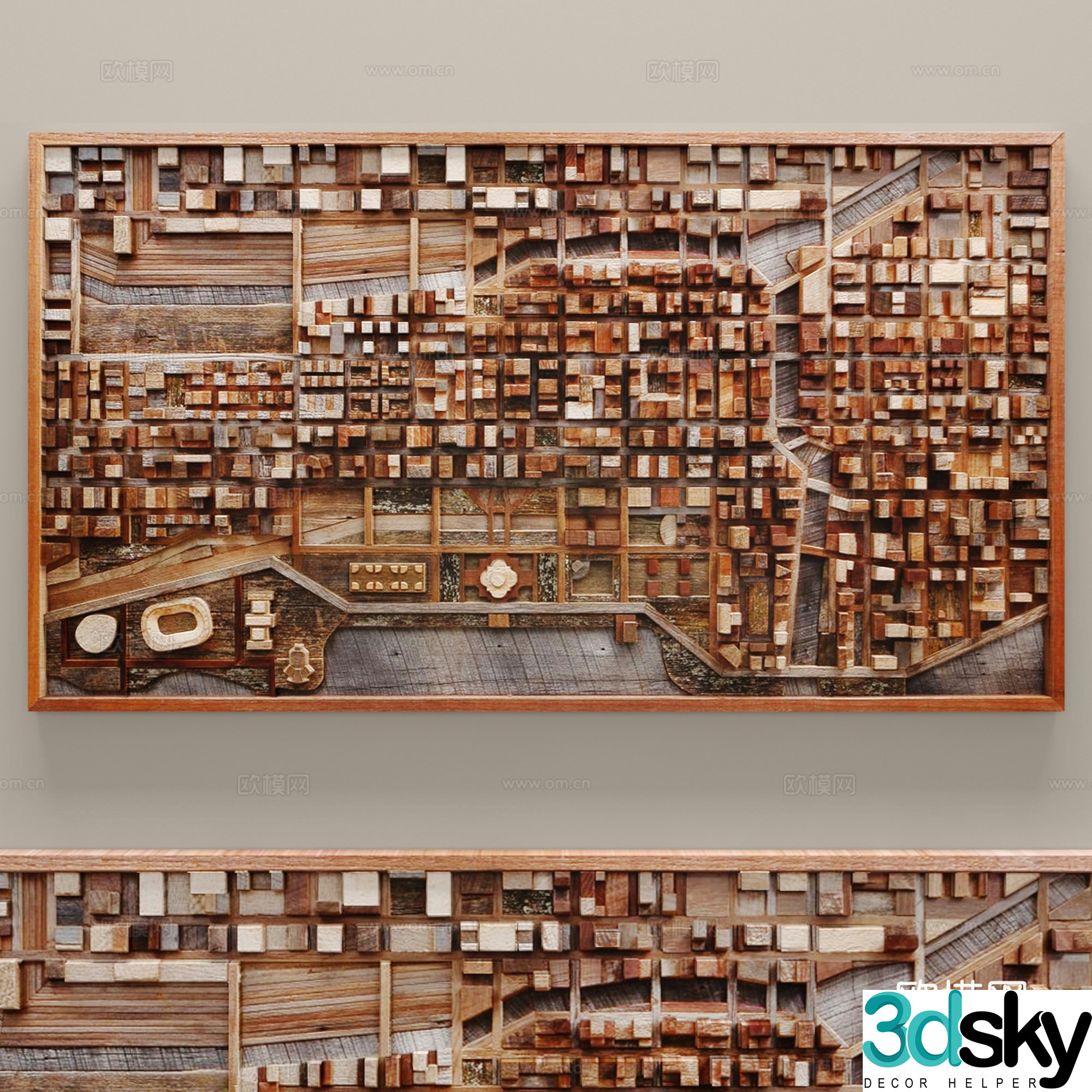 Modern hanging paintings decorative paintings artistic relief hanging paintings 3D model