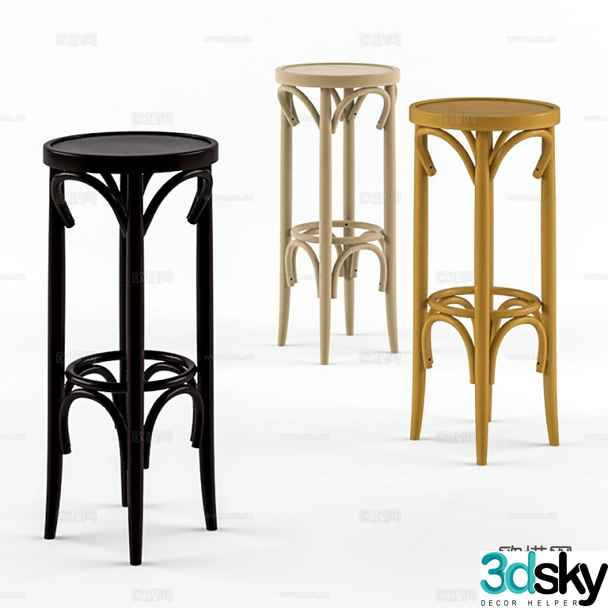 Modern stool bar chair bar stool 3d model