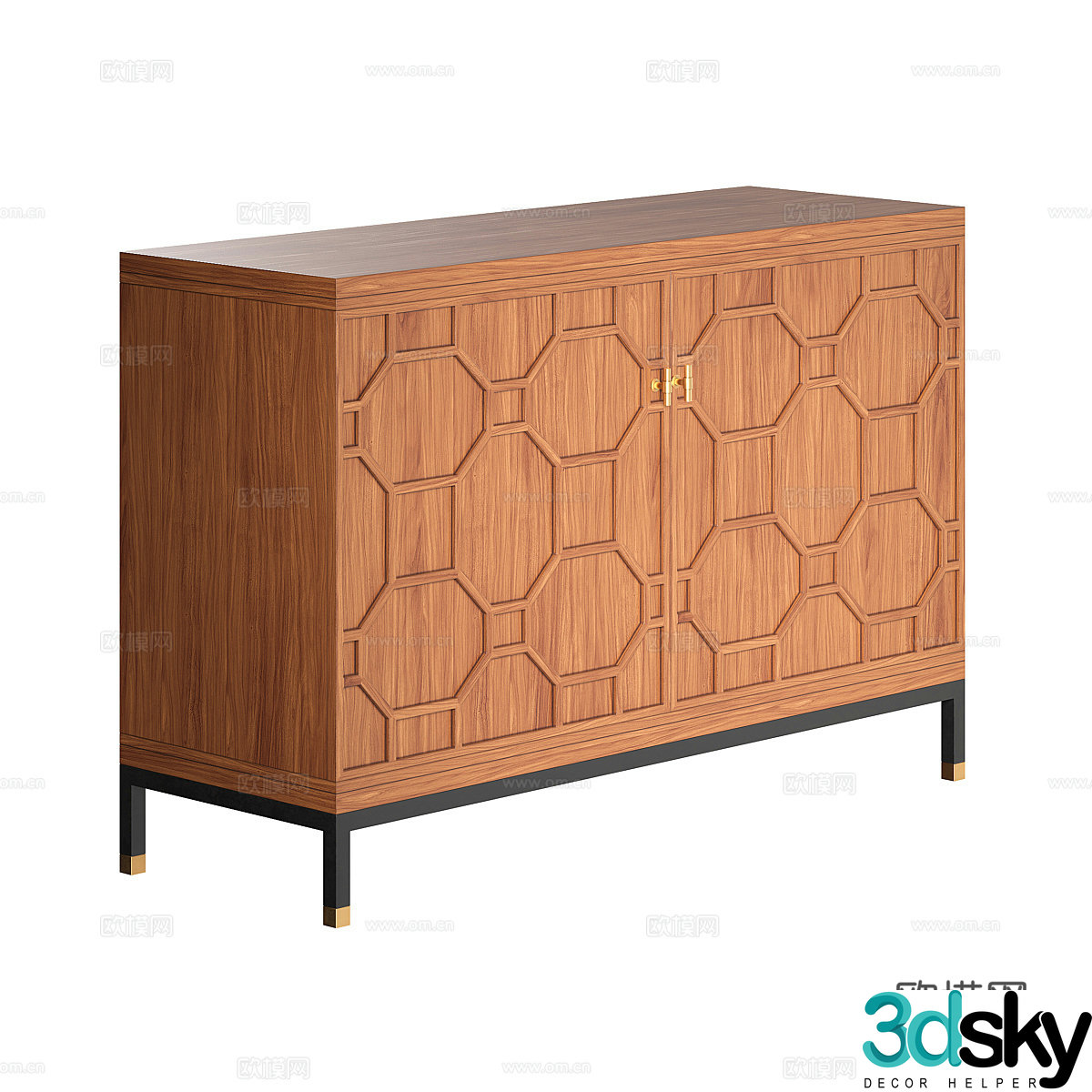 Nordic simple decorative side cabinet side cabinet simple side cabinet wooden side cabinet low cabinet 3D model
