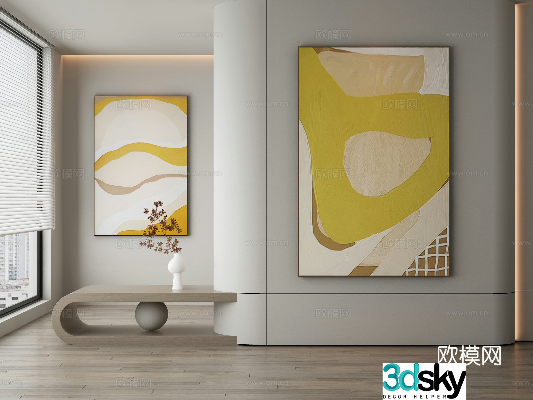 Modern Wasabi Hanging Painting Oil Painting 3D Model
