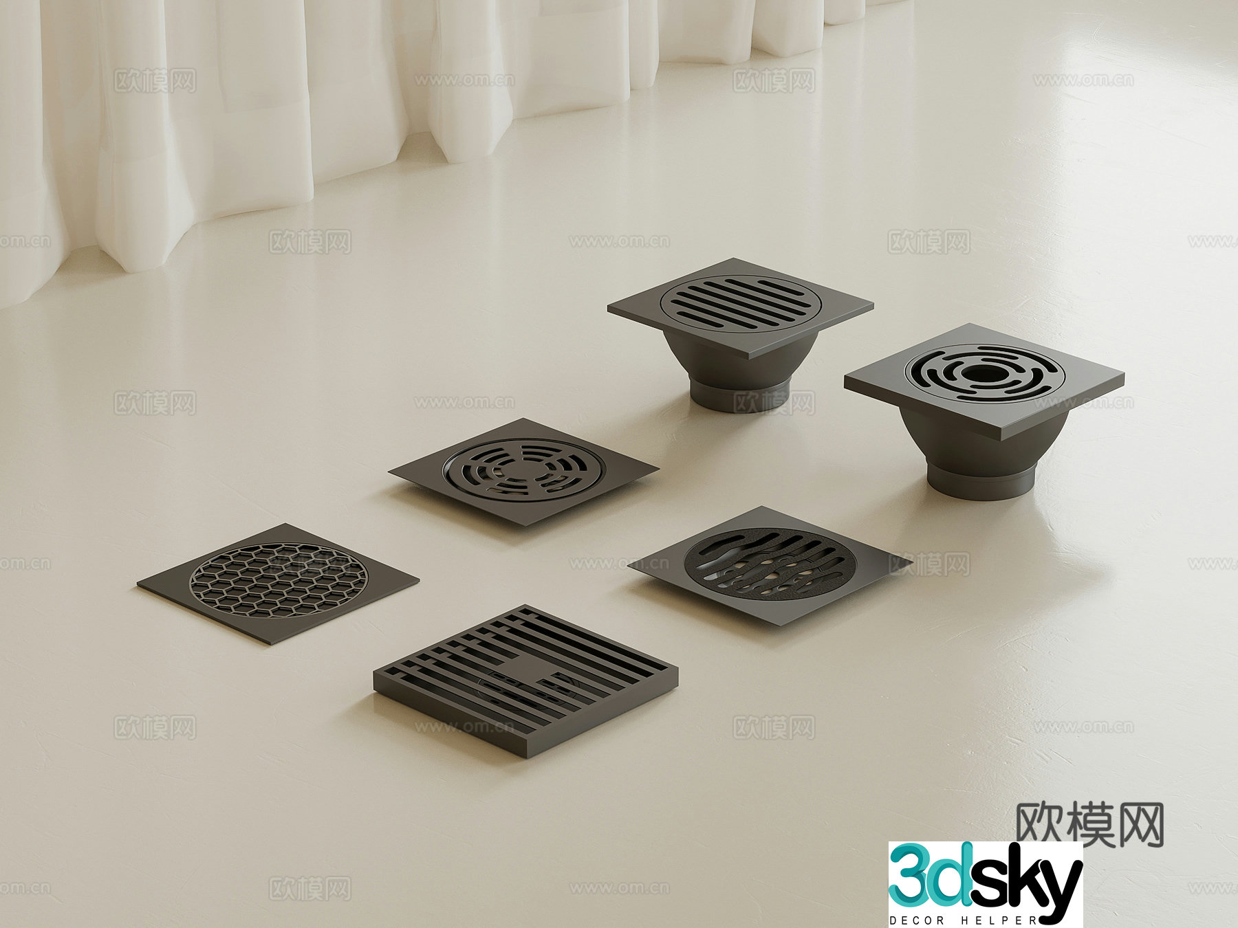 21 floor drain modern floor drain 3d model