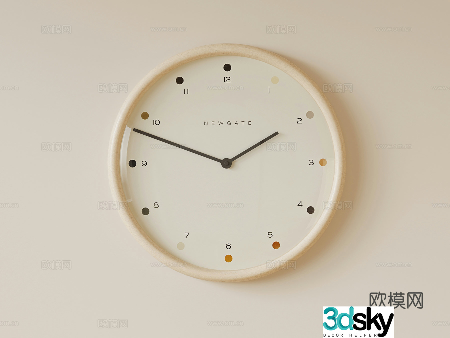 020 watch modern creamy watch 3d model